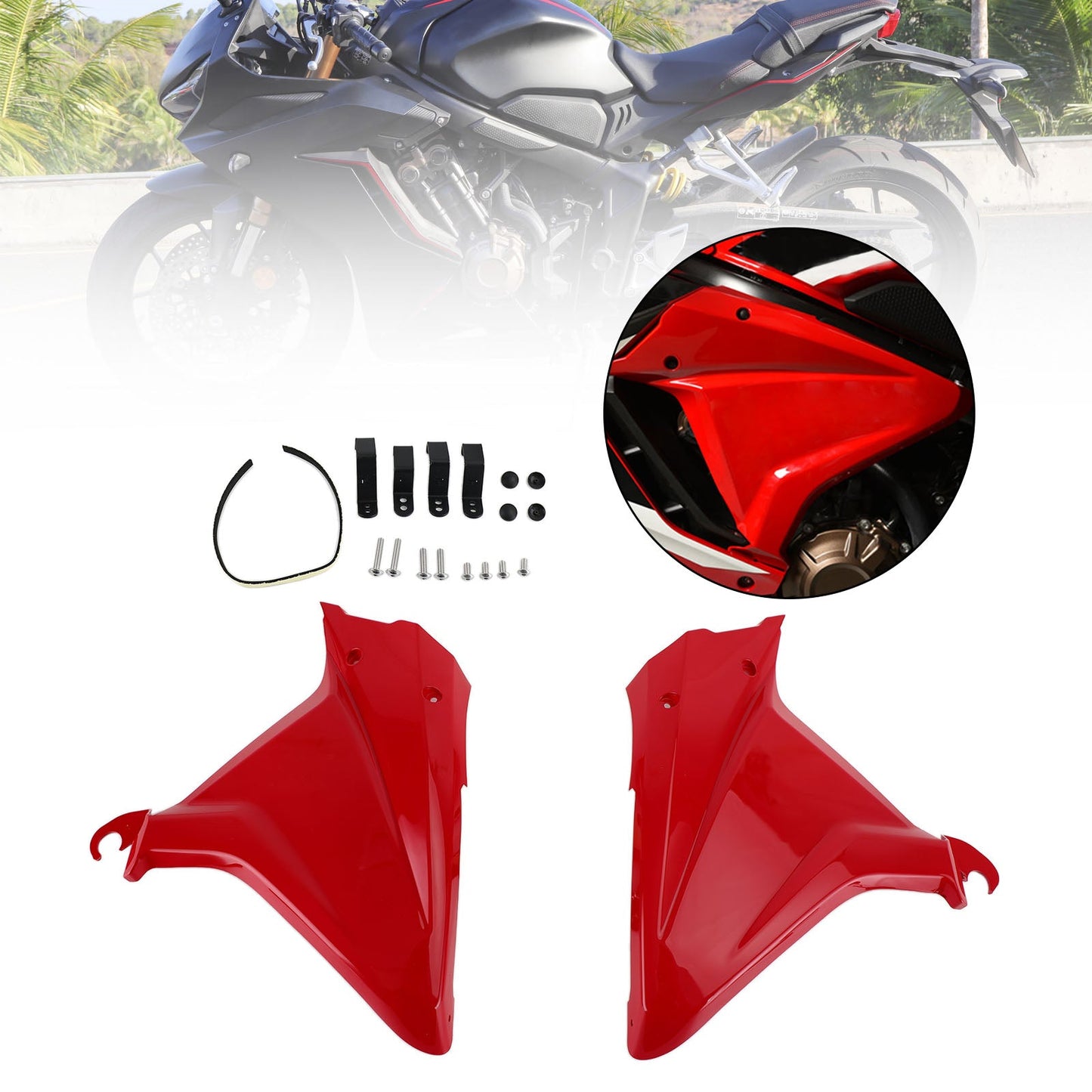 Side Frame Cover Panels Trim Fairings Cowls For Honda CBR650R 2019-2021 Black