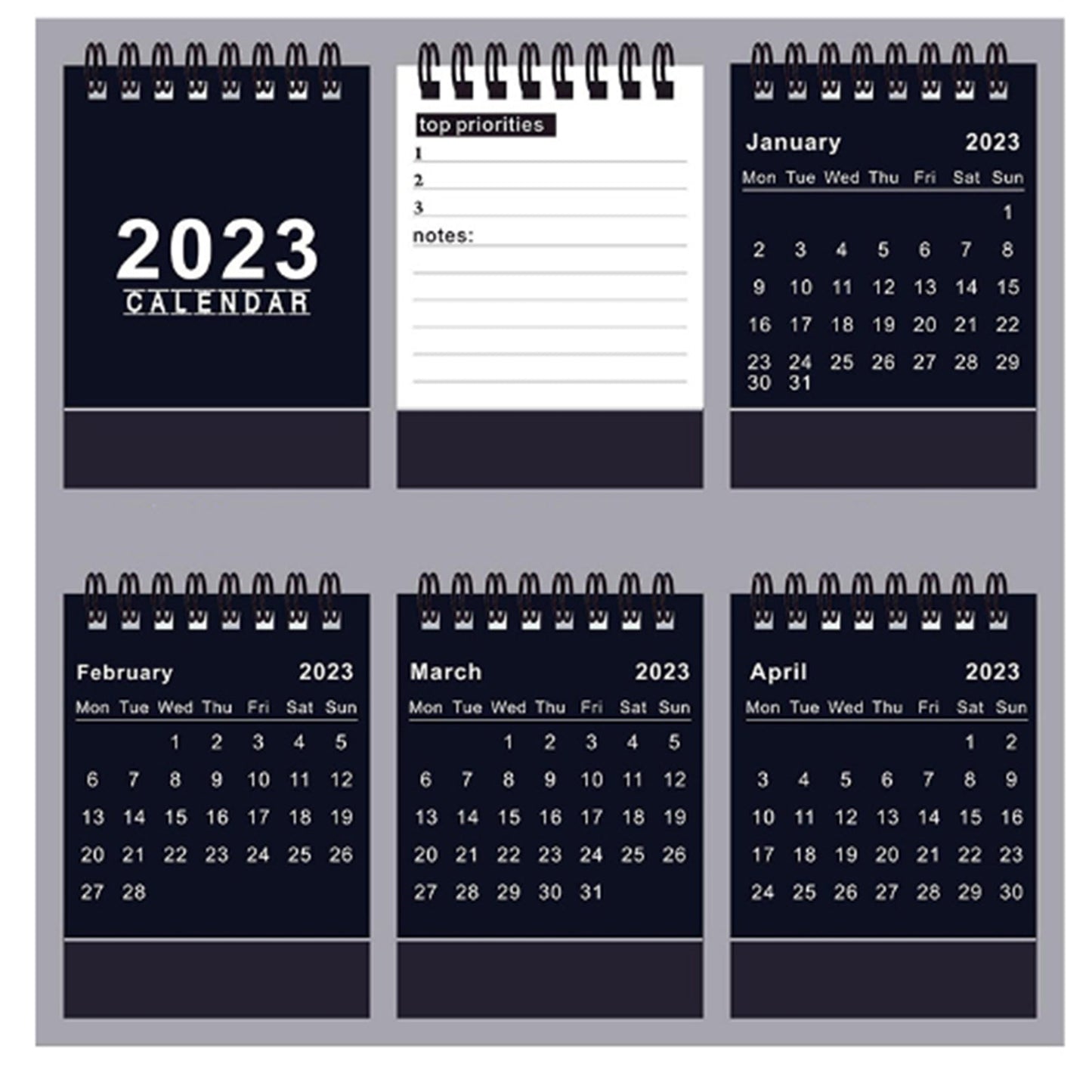 2023 Monthly Stand Up Desk Home Office Top Calendar Planner 10.5cm x 7.6cm