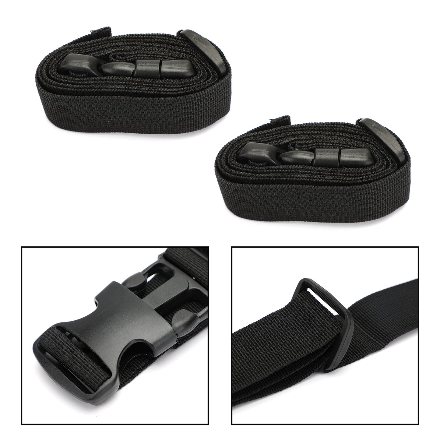 2PCS Multifunctional Adjustable Walkie Talkie Nylon Waist Outdoor Belt Black
