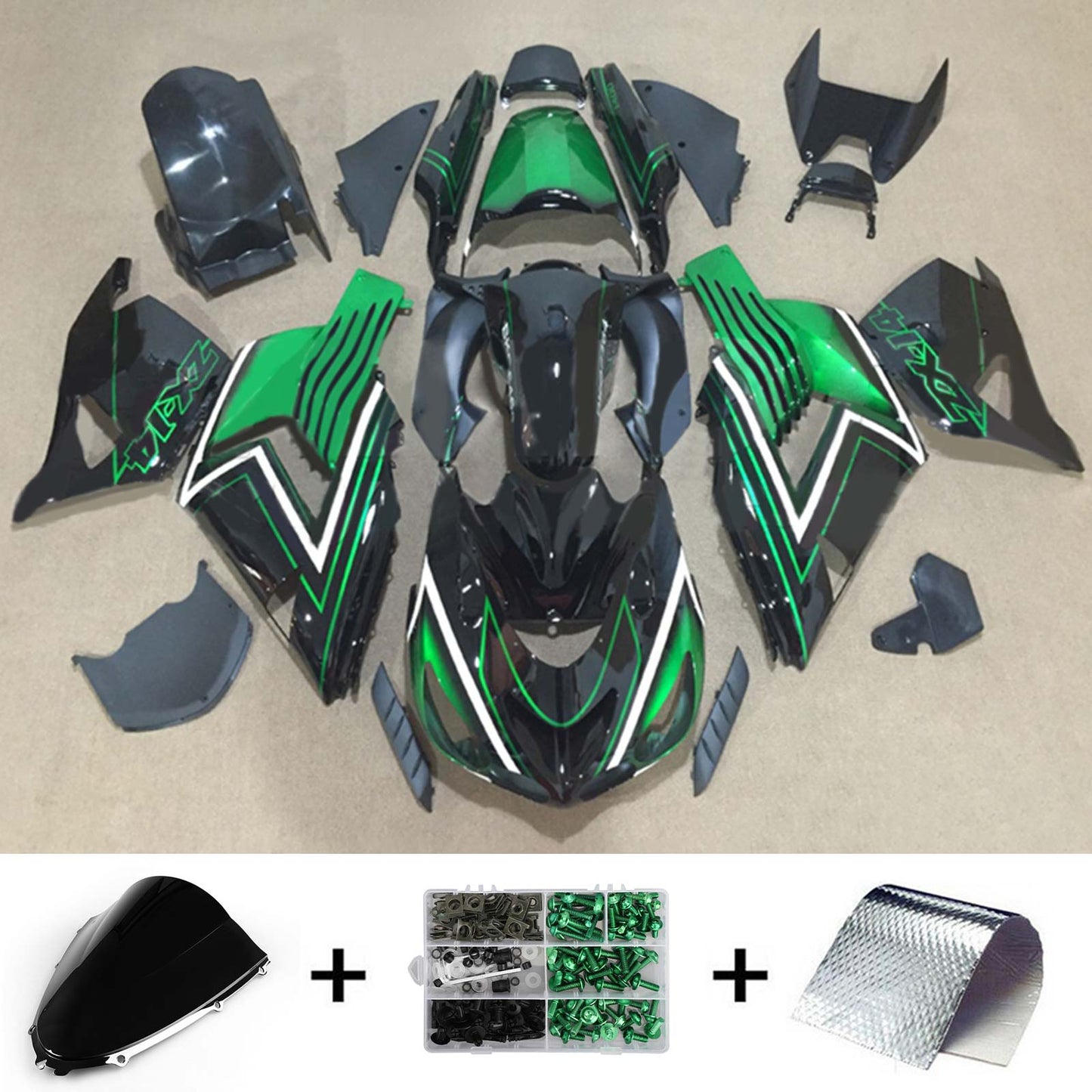 2006-2011 Kawasaki ZX14R Injection Fairing Kit Bodywork Plastic ABS#117