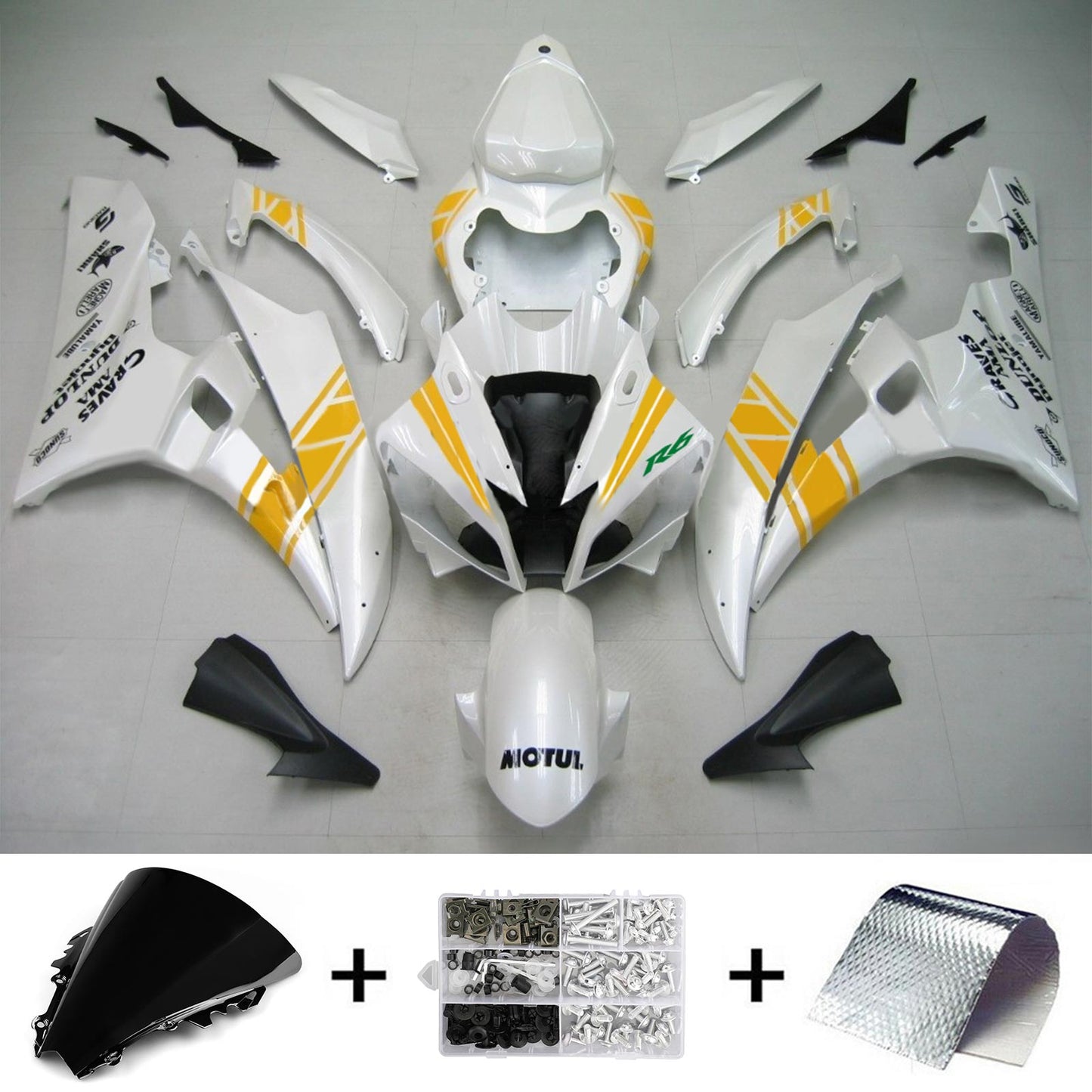 2006-2007 Yamaha YZF 600 R6 Amotopart Injection Fairing Kit Bodywork Plastic ABS #141