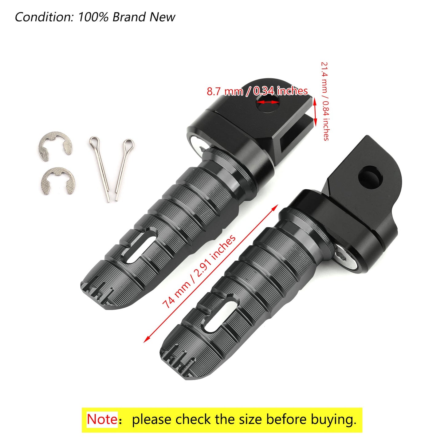 Front Footrests Foot Peg for HONDA CB125R CBR250RR CBR1000RR CB600F CB1100/RS/SX