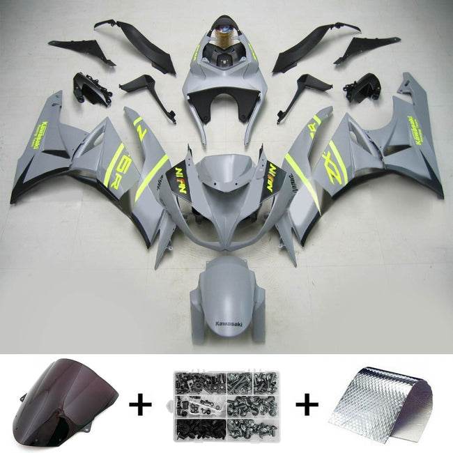 2009-2012 Kawasaki ZX6R 636 Amotopart Injection Fairing Kit Bodywork Plastic ABS #103