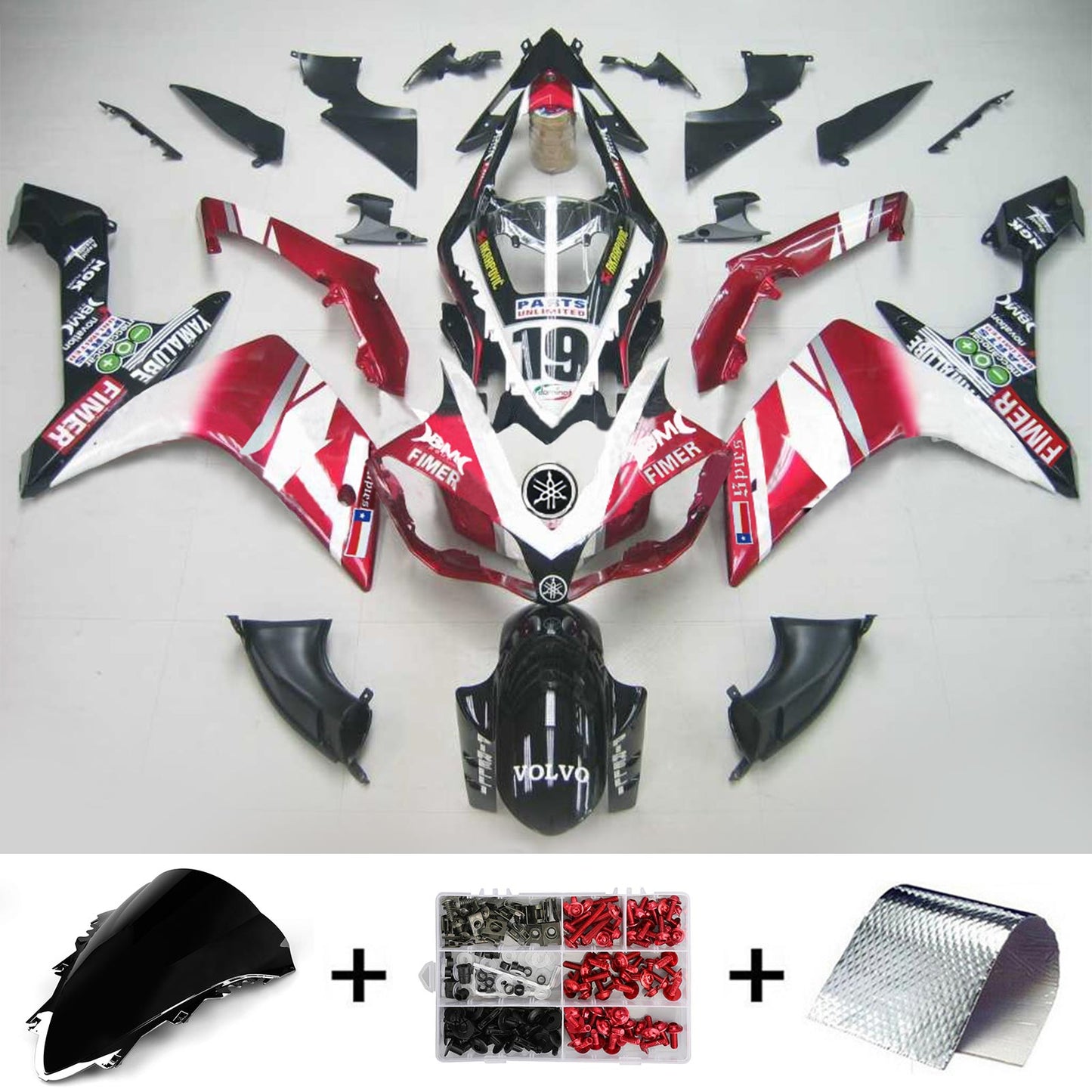 2007-2008 Yamaha YZF 1000 R1 Injection Fairing Kit Bodywork Plastic ABS #106