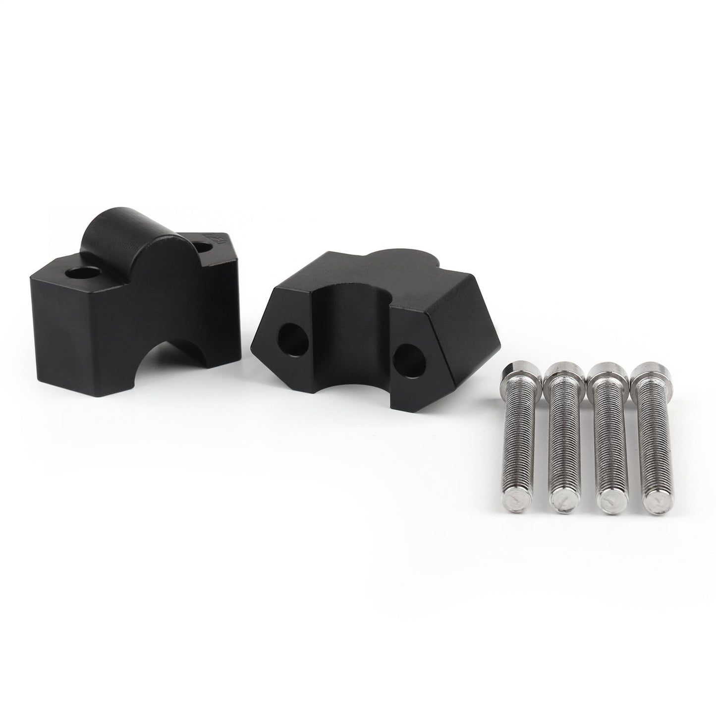 Aluminum 7/8" 22mm Motorcycle HandleBar Riser Mount Clamps For Kawasaki Z250 BLK