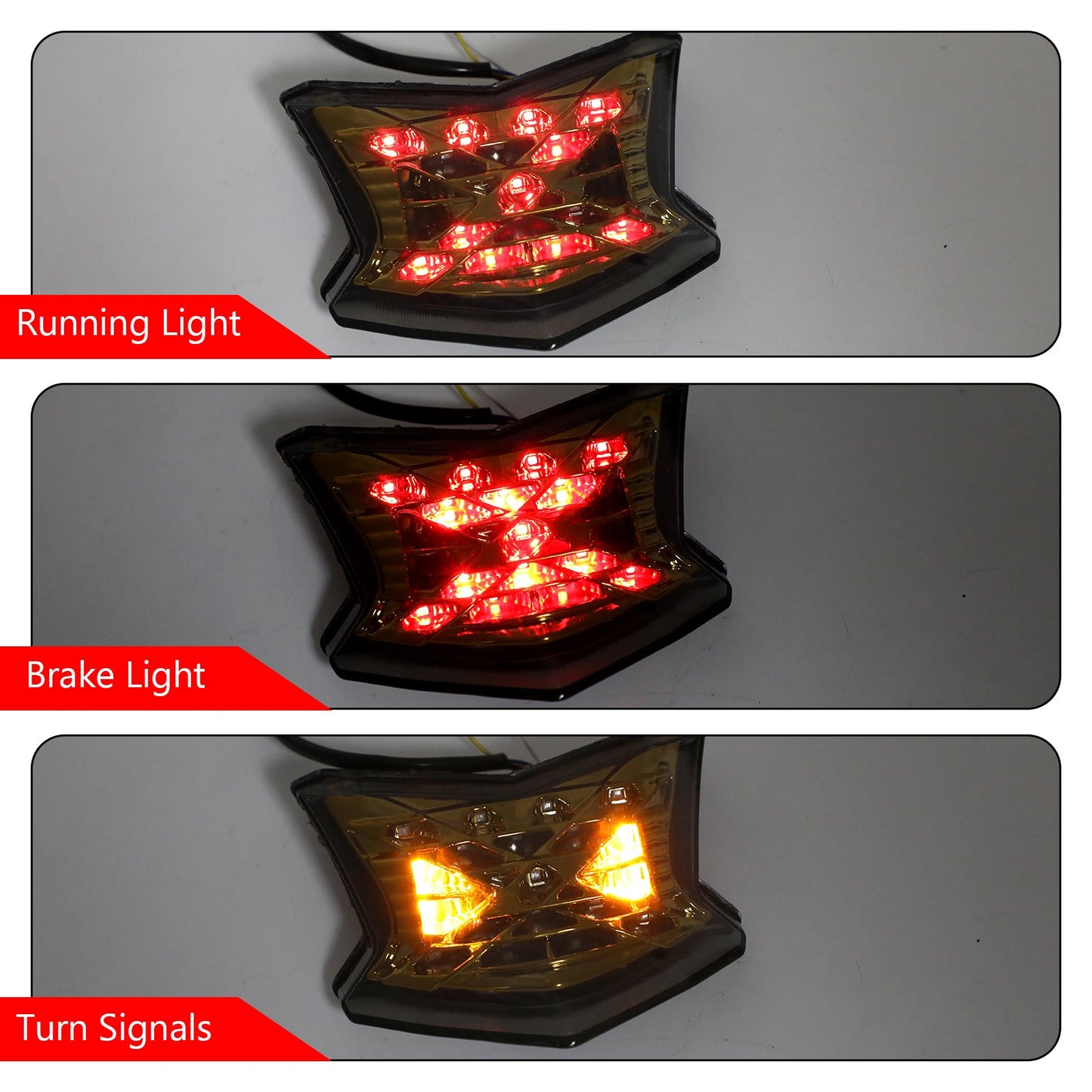 LED Brake Turn Signals Taillight For Kawasaki Z650 Ninja 650 Z900 17-19