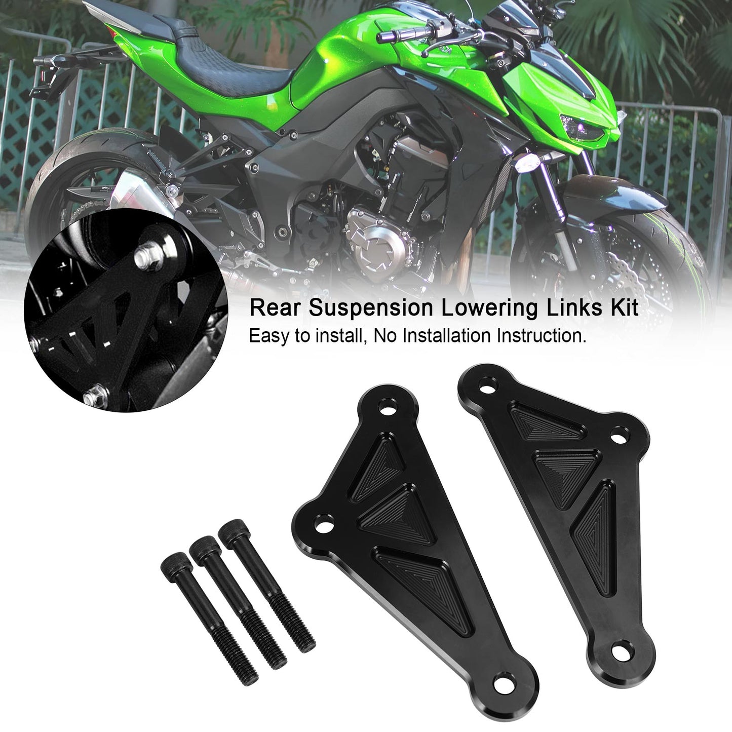 Rear Suspension Lowering Links Kit For KAWASAKI Z1000 2014-2015 Black