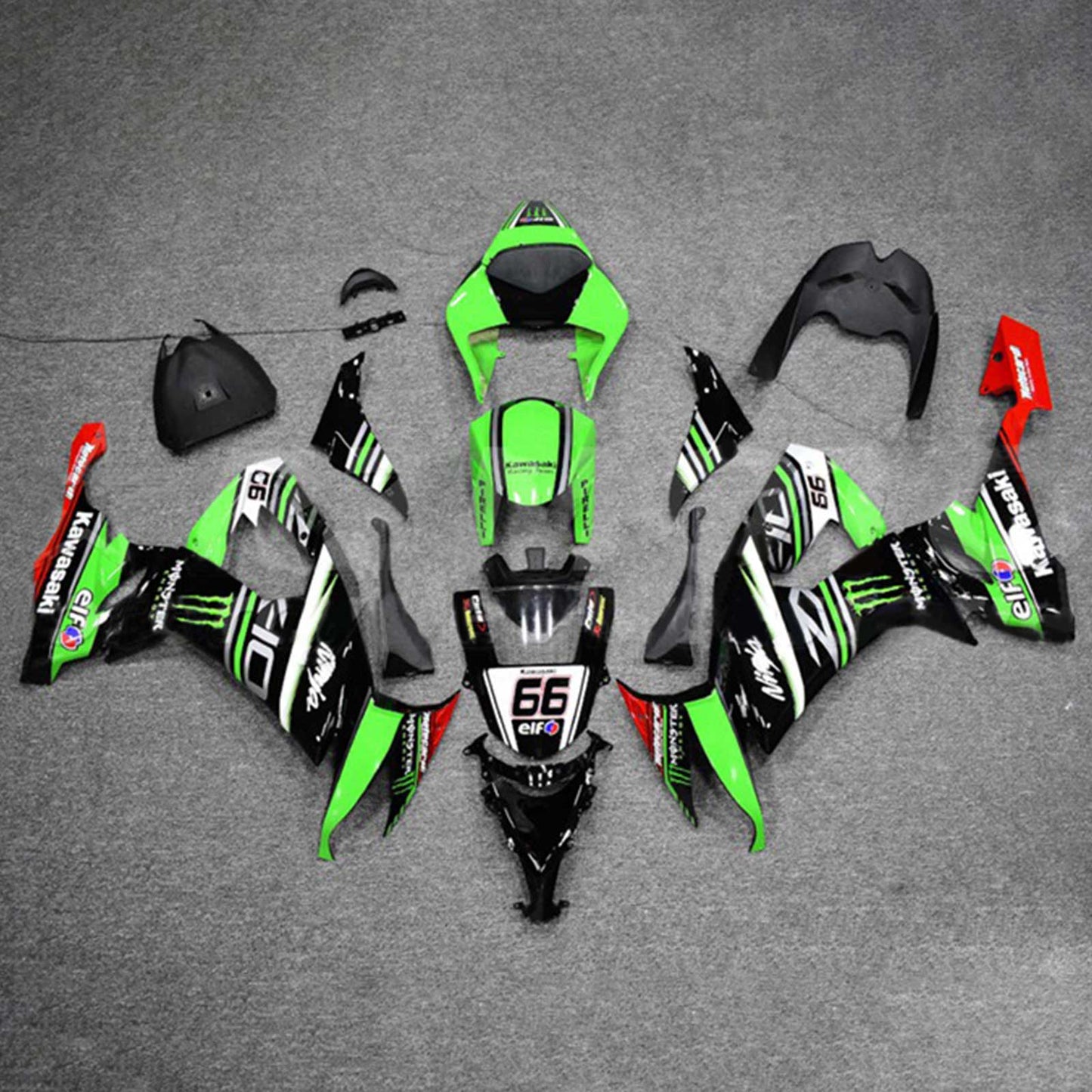 2008-2010 Kawasaki ZX10R Injection Fairing Kit Bodywork Plastic ABS#142