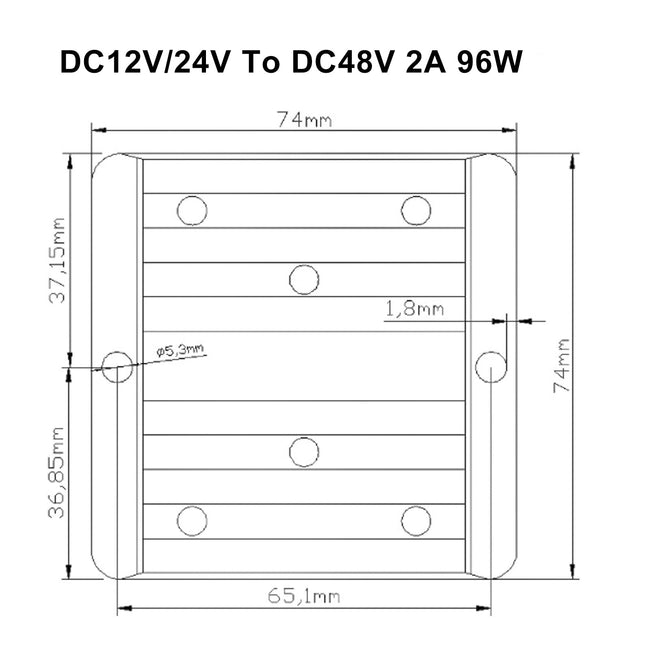 DC-DC 12V/24V-48V 2A 96W Step Up Car Power Supply Converter Regulator Waterproof