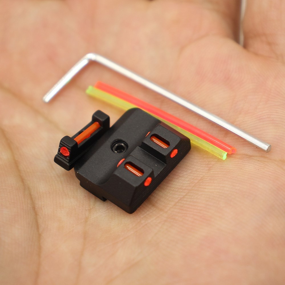 New Fiber Optic Front Sight Rear Combat Red Dot Fiber Sight for Standard Glock