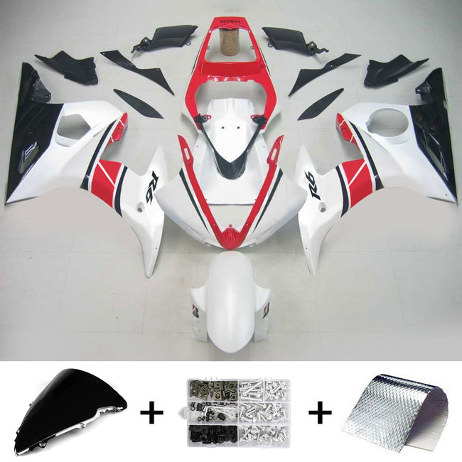 2005 Yamaha YZF 600 R6 Injection Fairing Kit Bodywork Plastic ABS #131