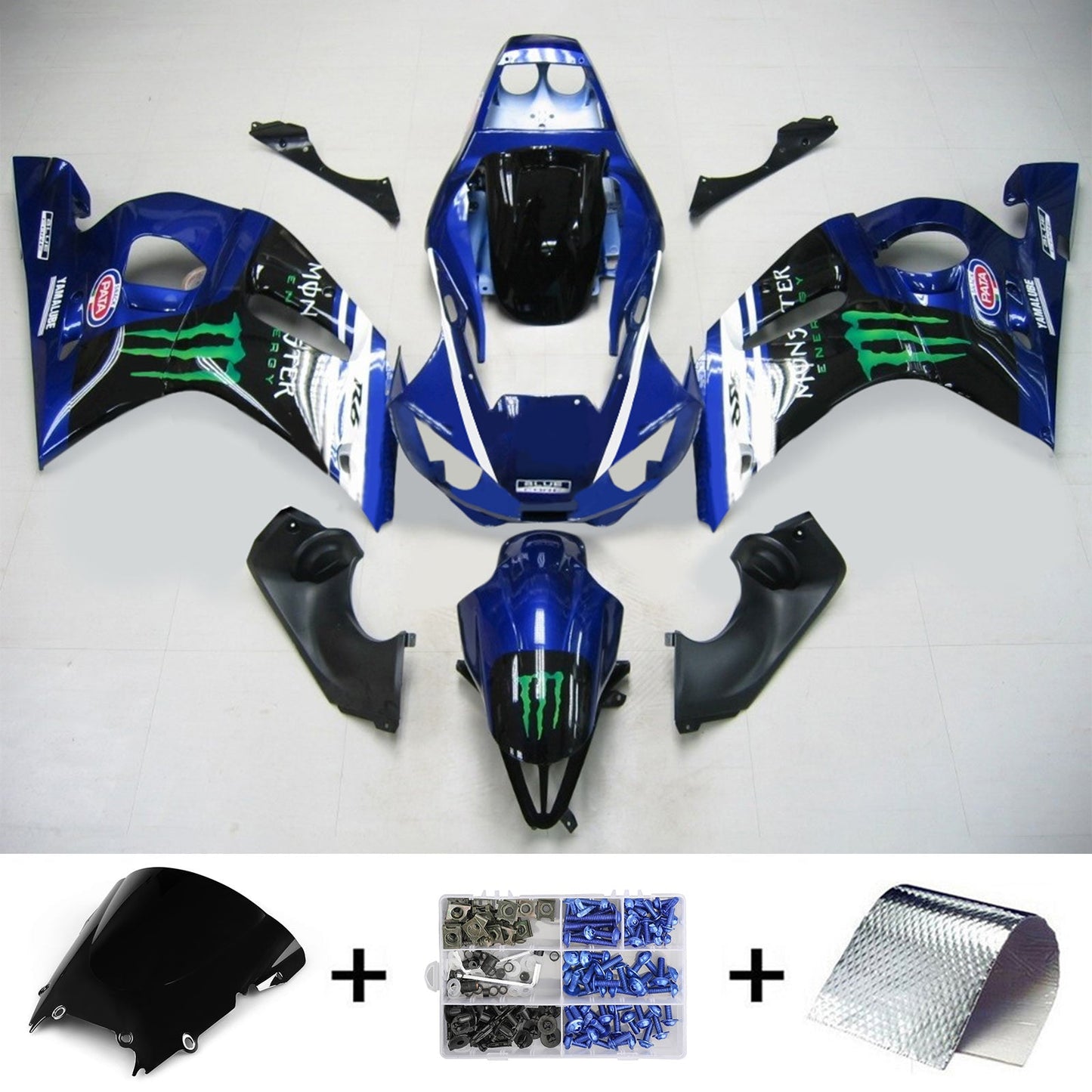 1998-2002 Yamaha YZF 600 R6 Injection Fairing Kit Bodywork Plastic ABS #130