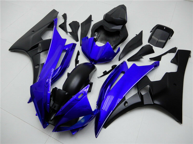 2006-2007 Yamaha YZF-R6 Amotopart Fairing Blue Black Fairing Kit
