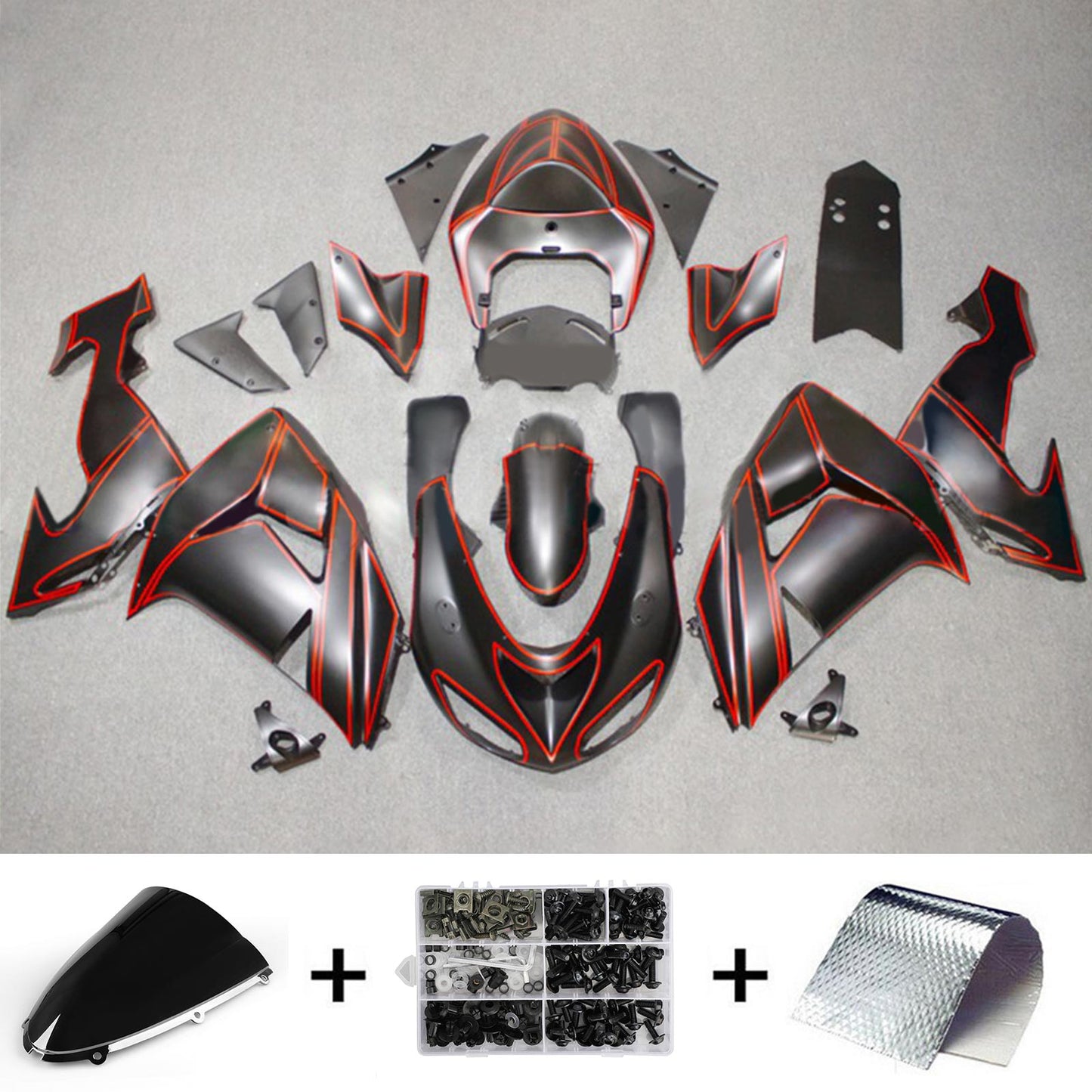 2006-2007 Kawasaki ZX10R Injection Fairing Kit Bodywork Plastic ABS#137