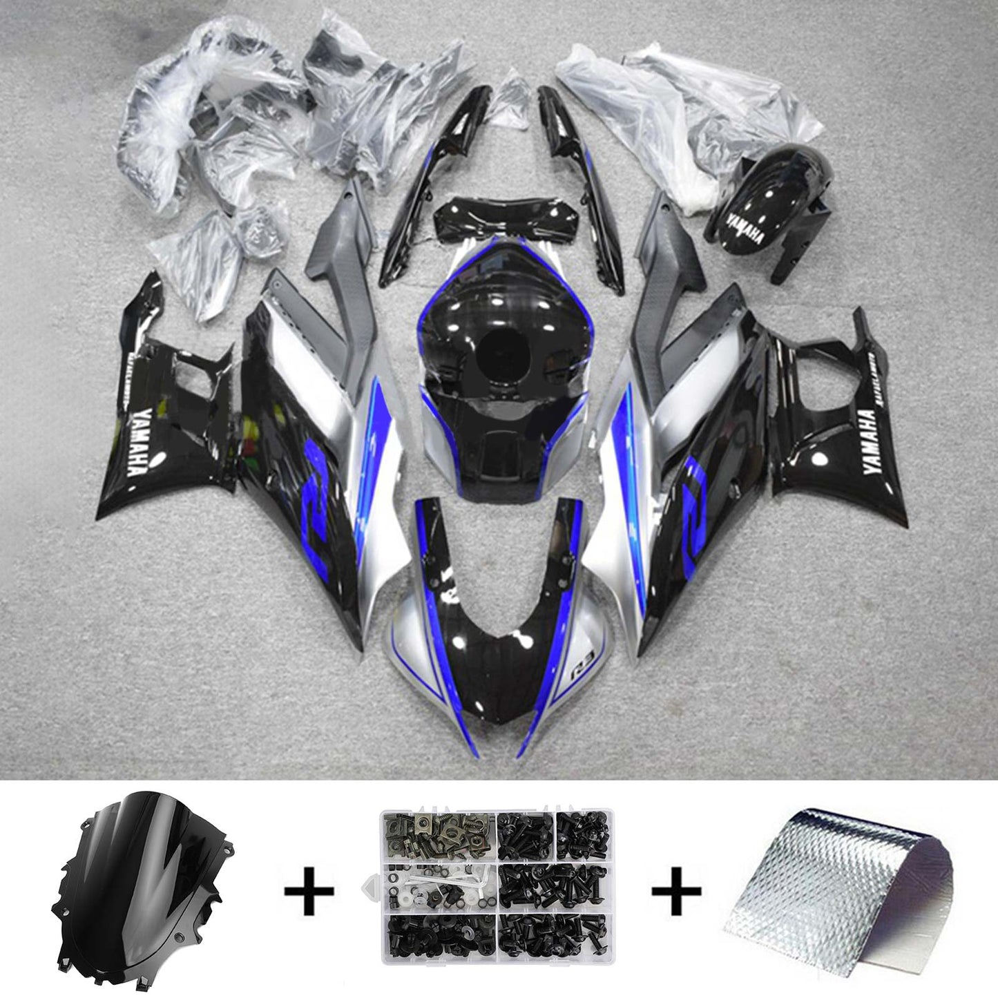 2019-2021 Yamaha YZF-R3 R25 Amotopart Injection Fairing Kit Bodywork Plastic ABS #118