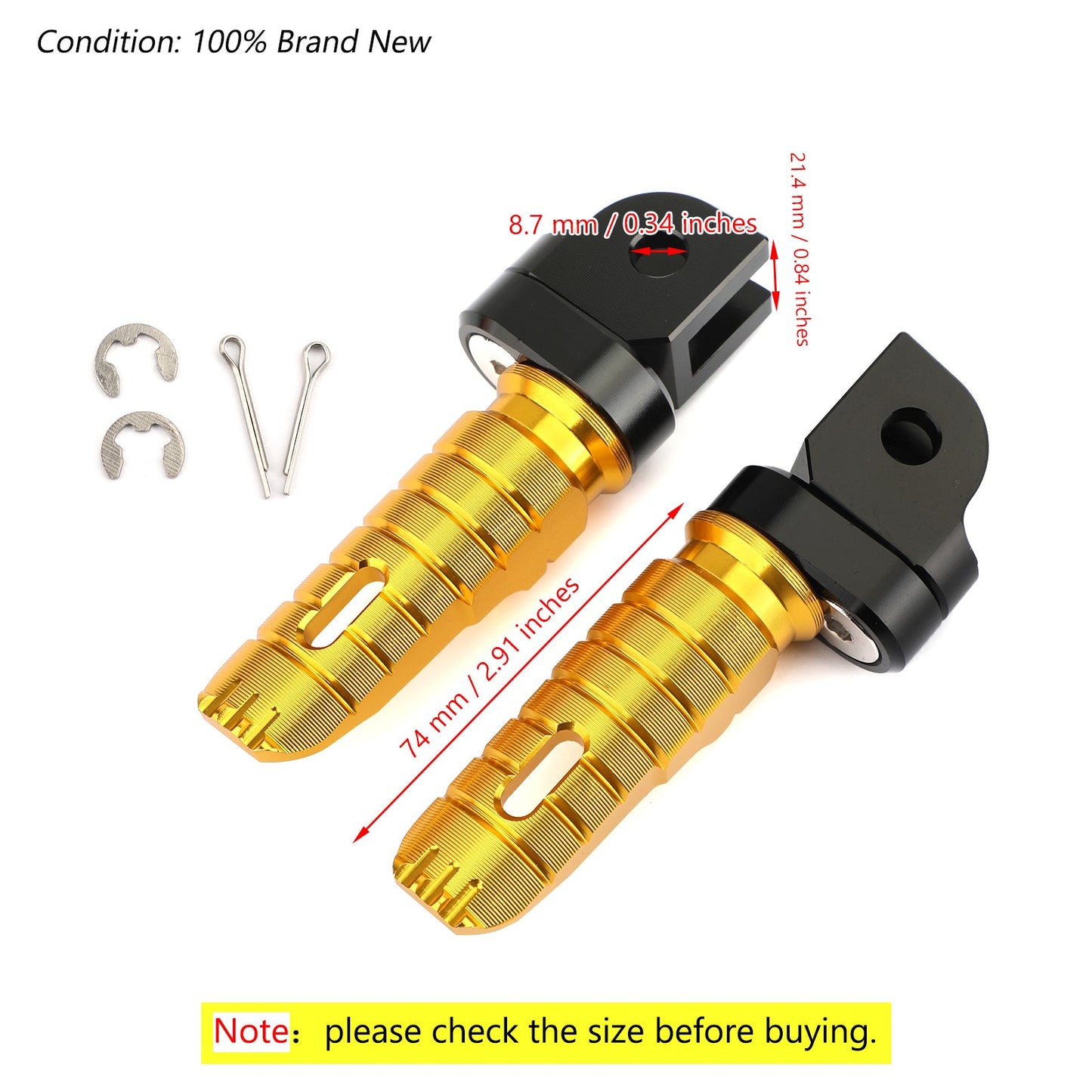 Front Footrests Foot Peg for HONDA CB125R CBR250RR CBR1000RR CB600F CB1100/RS/SX