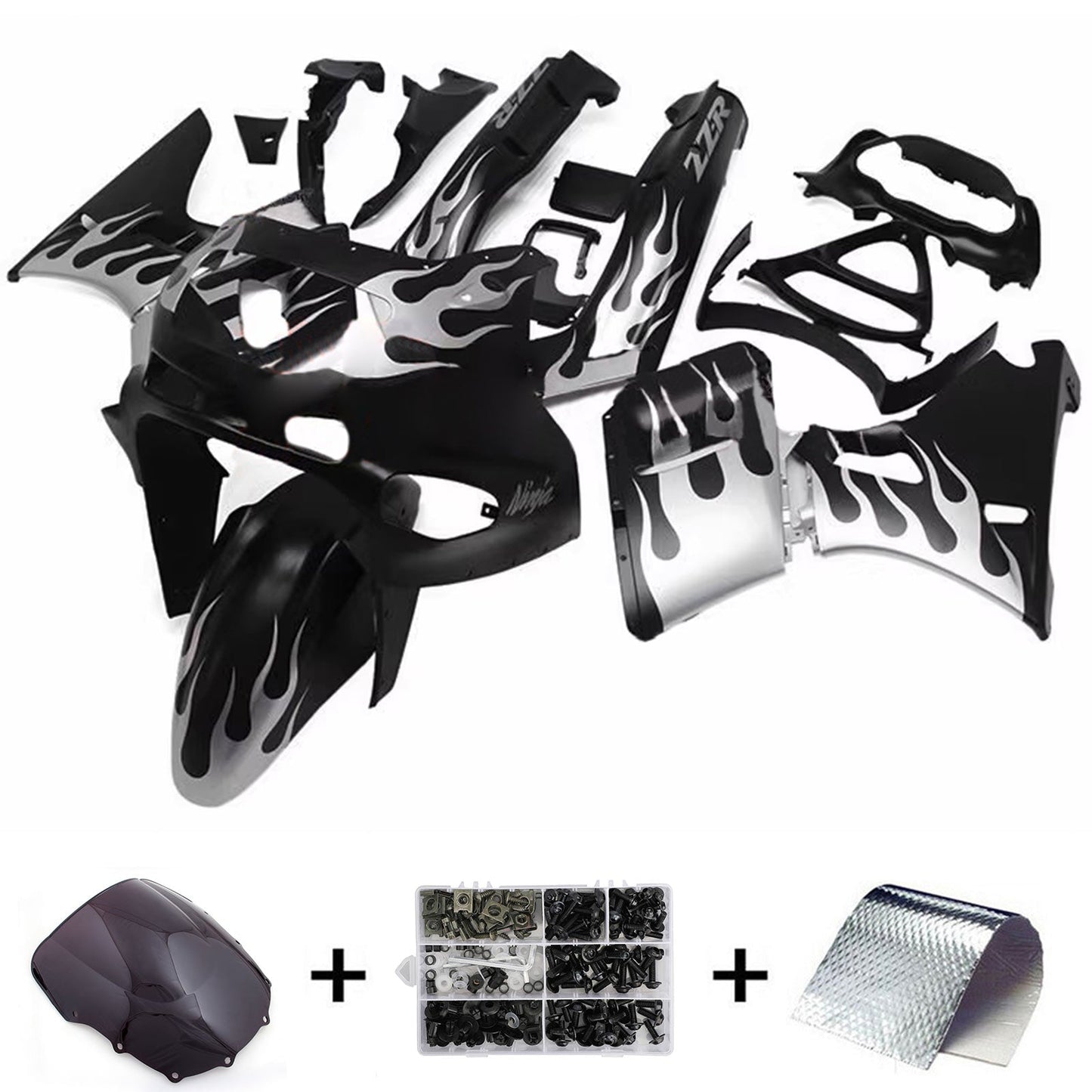 1993-2007 Kawasaki ZZR400 ZZR600 Injection Fairing Kit Bodywork Plastic ABS#116