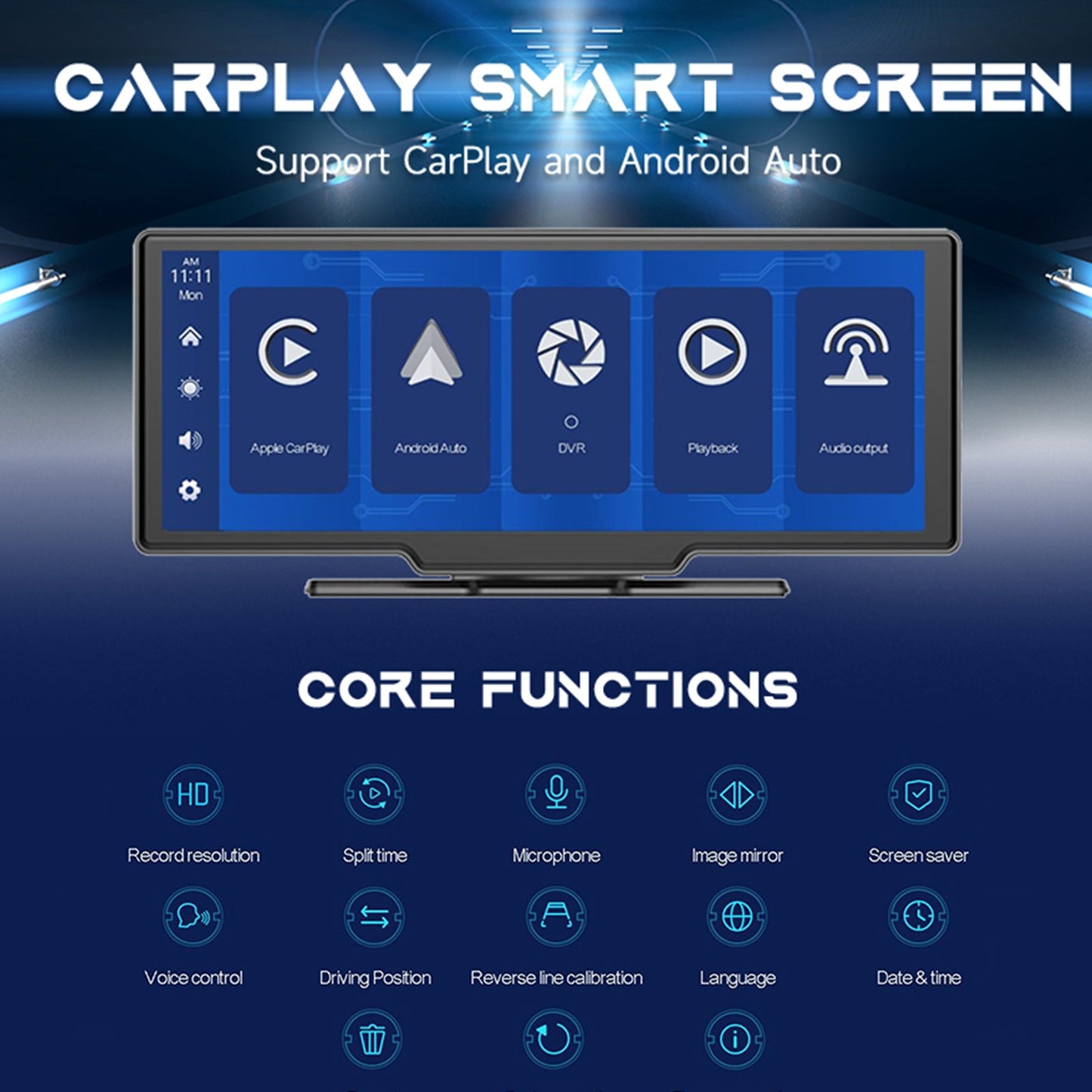 10.26 Inch Smart Screen DVR NTSC Format Monitor for RV Truck Bus + Backup Camera