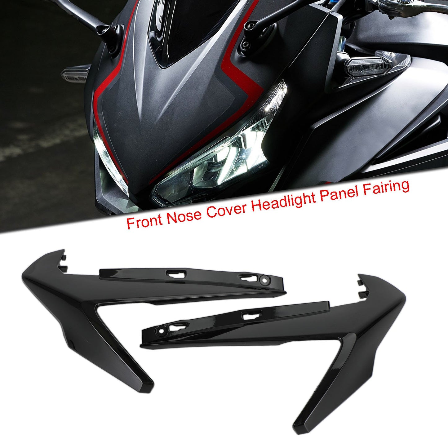 Front Nose Cover Headlight Panel Fairing For Honda CBR500R 2019-2021 Black