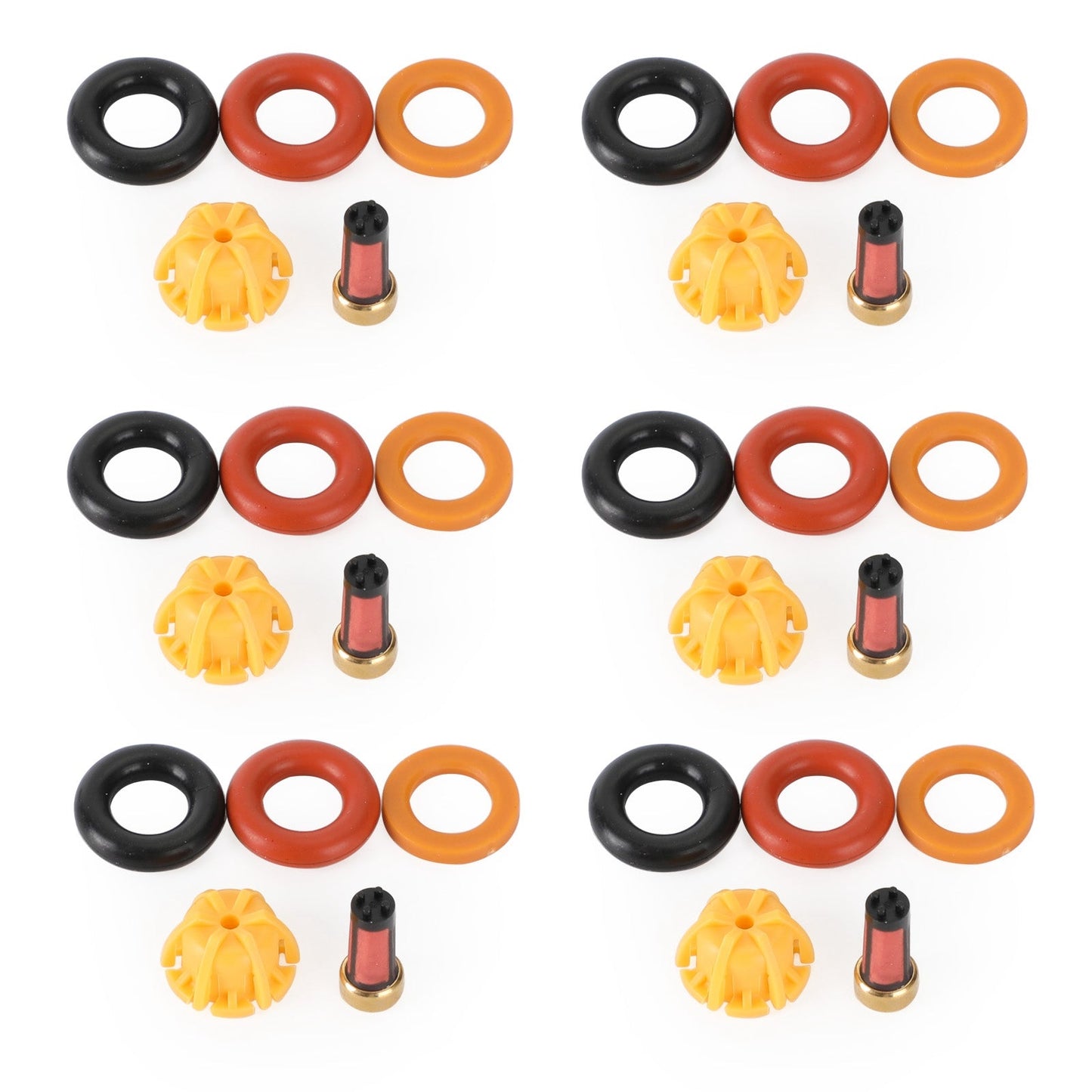 6 set Fuel Injectors Repair Seal Kit Fit BMW M3/323is/325is/525i E36/E34/M50/S50