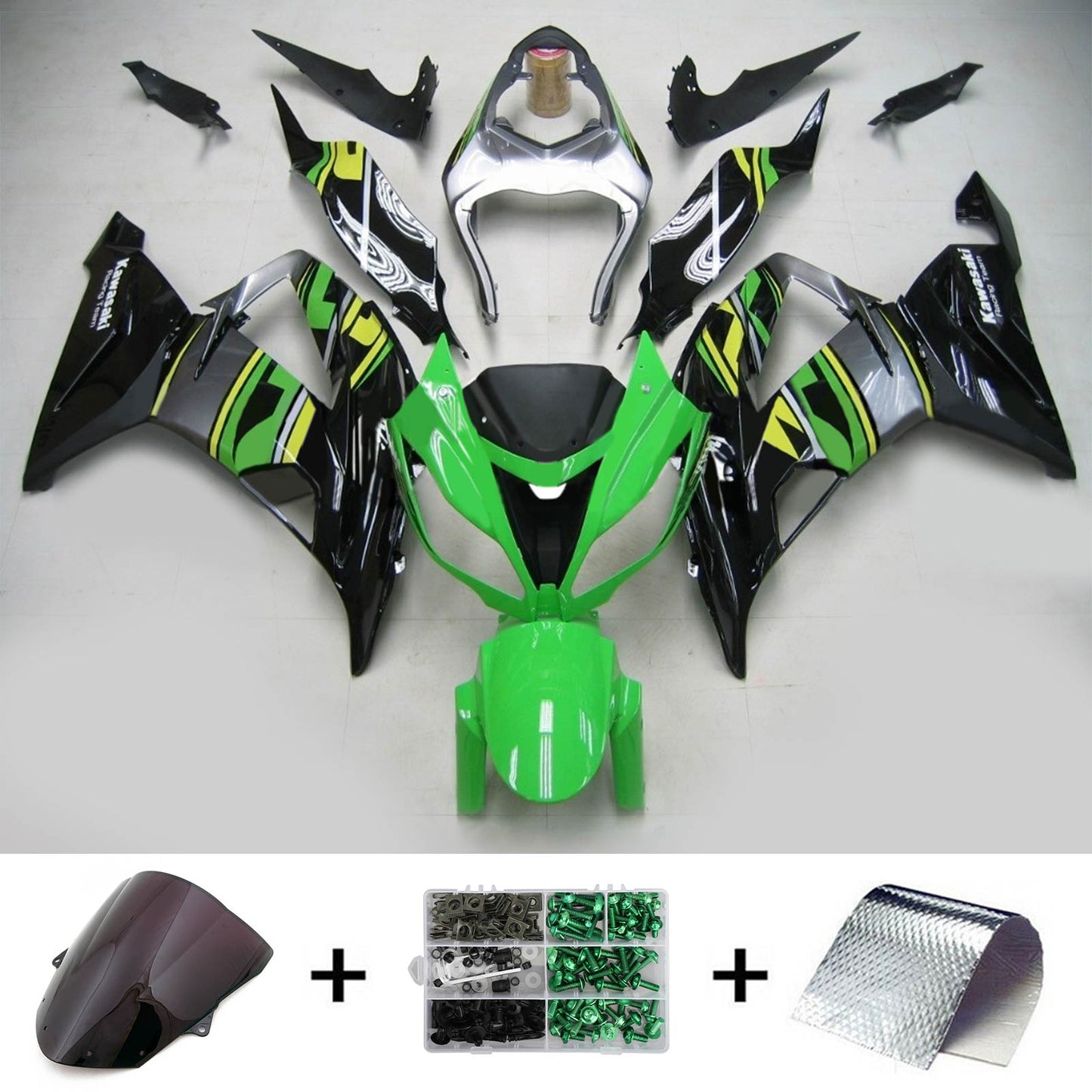 2013-2018 Kawasaki ZX6R 636 Amotopart Injection Fairing Kit Bodywork Plastic ABS #111