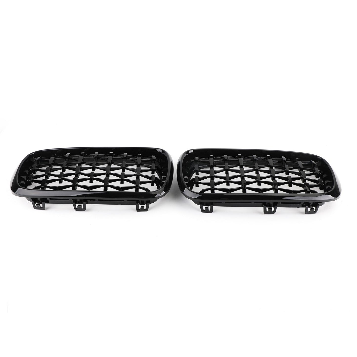 Meteor Black Front Kidney Grille Grill Fit 2014 - 2016 BMW X5 F15 Left & Right