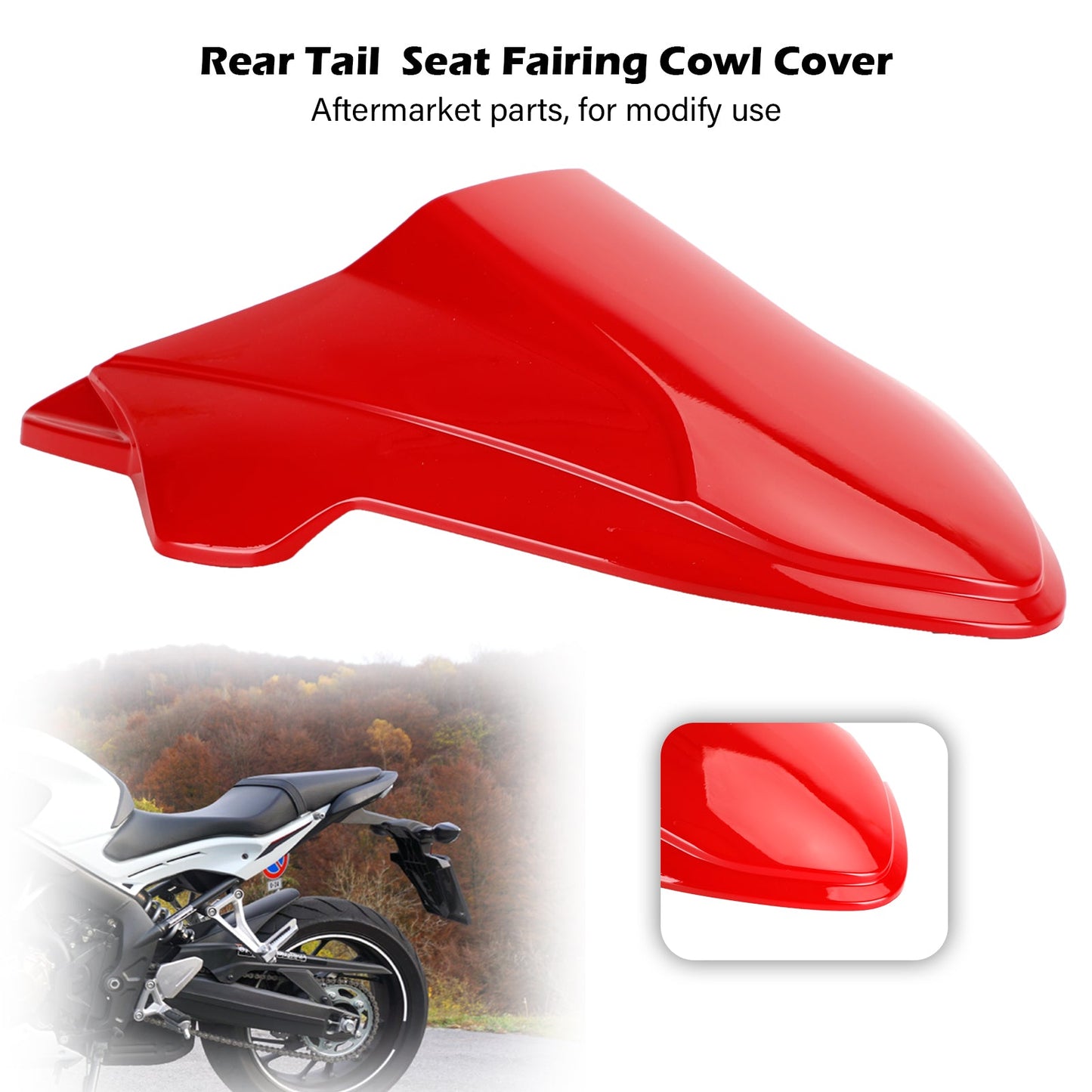 Rear Tail Seat Fairing Cowl Cover for Honda CB650R CBR650R 2021-2022 Black