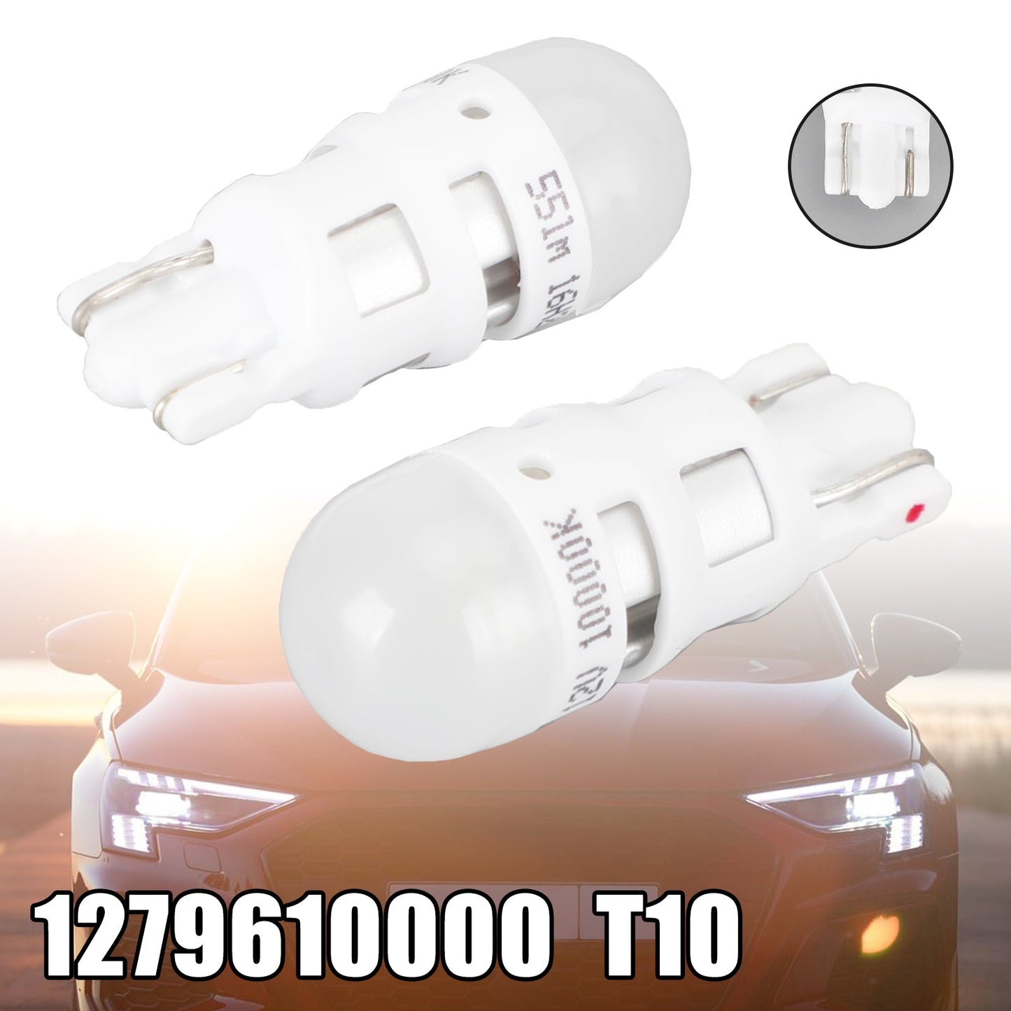 For Philips 1279610000X2 Car X-treme Ultinon LED T10 12V1W W2.1*9.6D 55LM