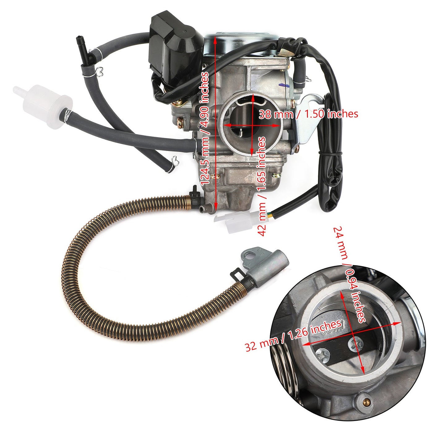 Carburetor Carb For most 125cc 150cc,GY6 125cc 150cc 4 stroke Engine Scooters ATVs Kazuma Baja Kymco Taotao SunL Tank