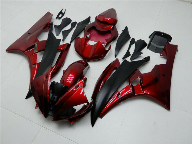 2006-2007 Yamaha YZF R6 Amotopart Fairing Red Black Fairing Kit