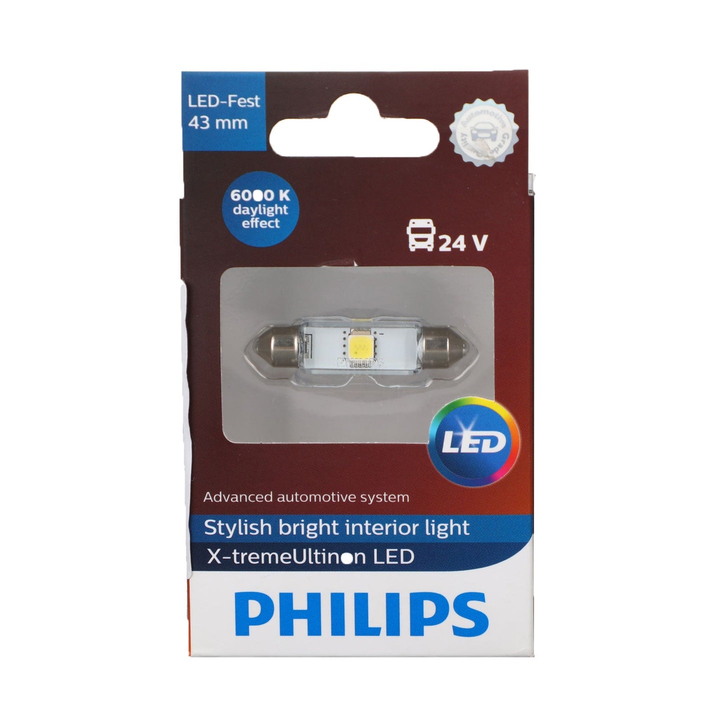 For PHILIPS 24946 43MM Led Festoon 24V White Light 6000K Auto Car Lamp