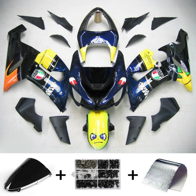 2005-2006 Kawasaki ZX6R 636 Amotopart Injection Fairing Kit Bodywork Plastic ABS #102