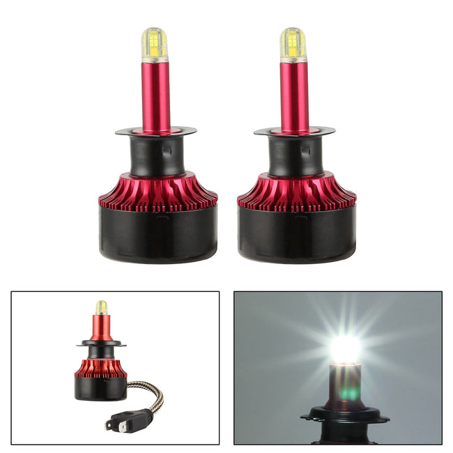 2PCS H7 LED Headlight Kit 60W 18000LM High Power Beam Bulb 6500K Lamp White G7