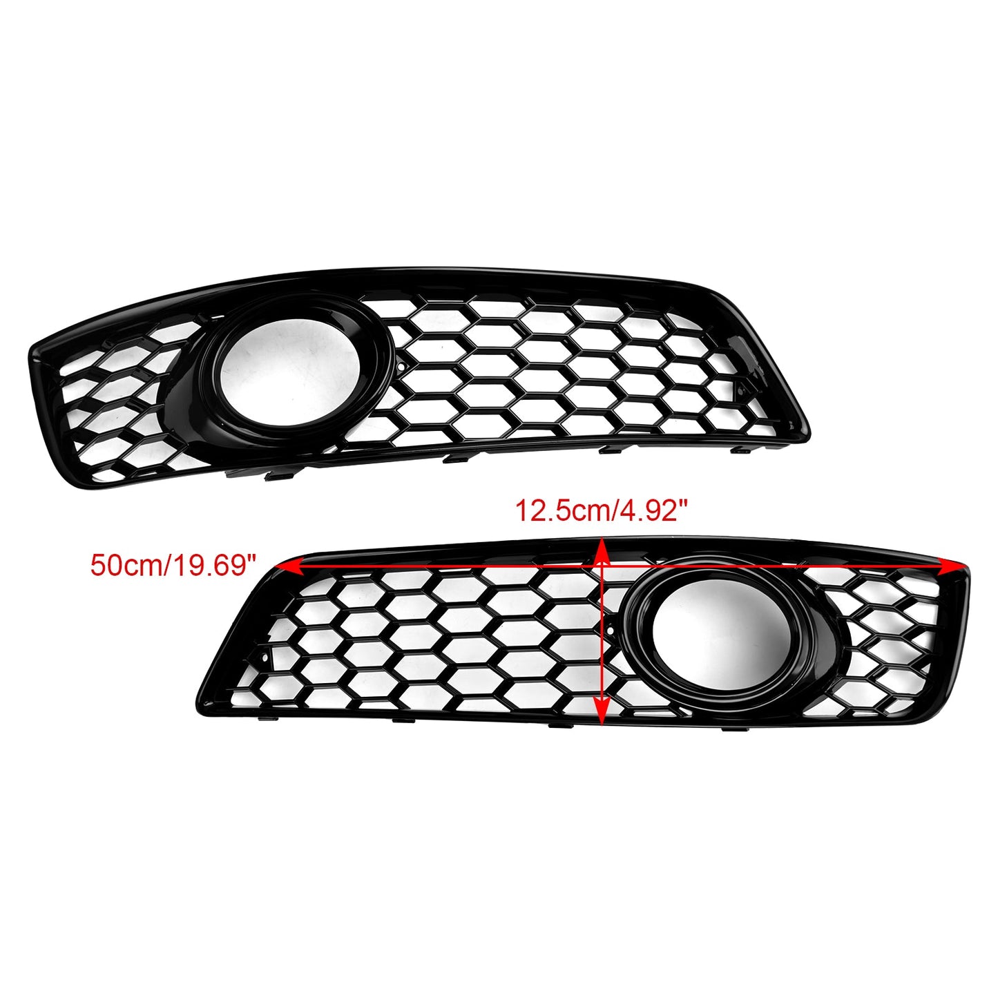 2009-2013 Audi A3 8P Honeycomb Bumper Front Fog Light Grill Grille Cover