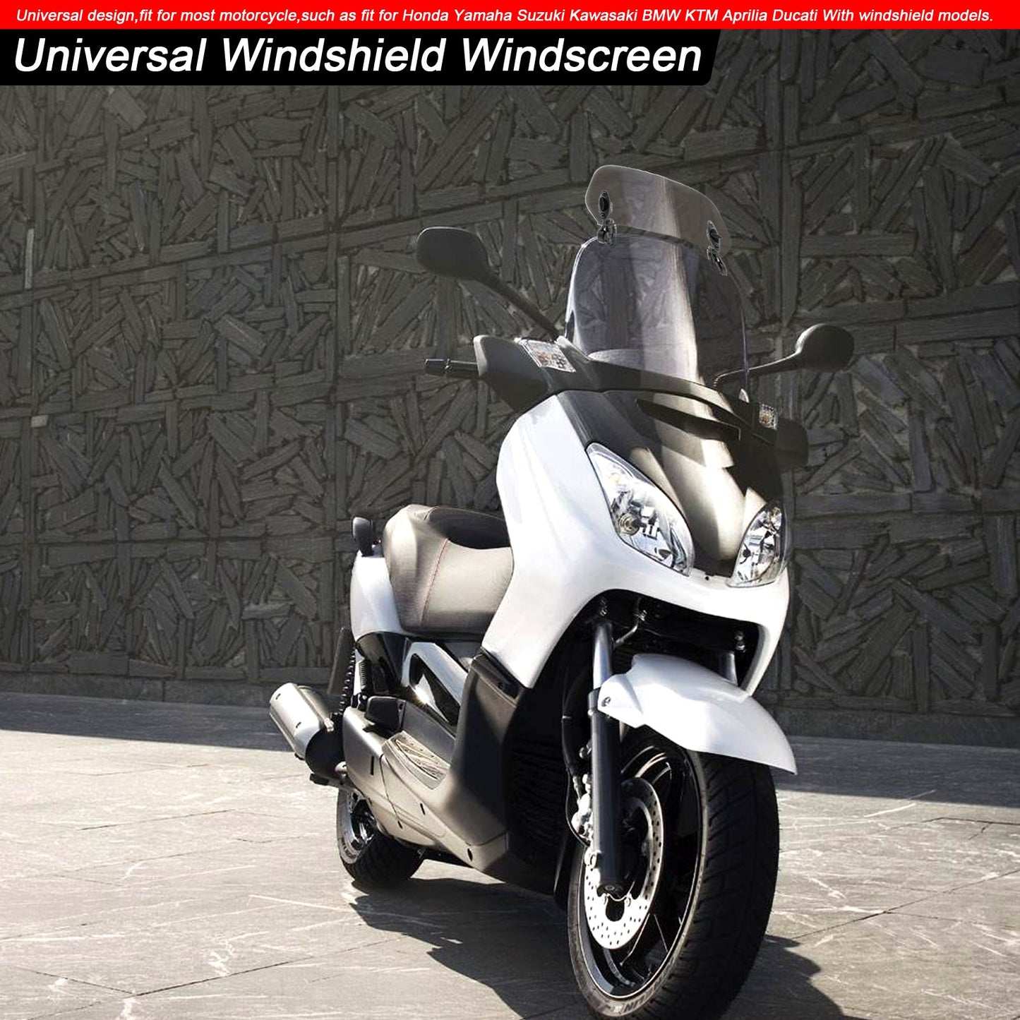 Universal Adjustable Clip On Windshield Extension Spoiler Wind Deflector Clear