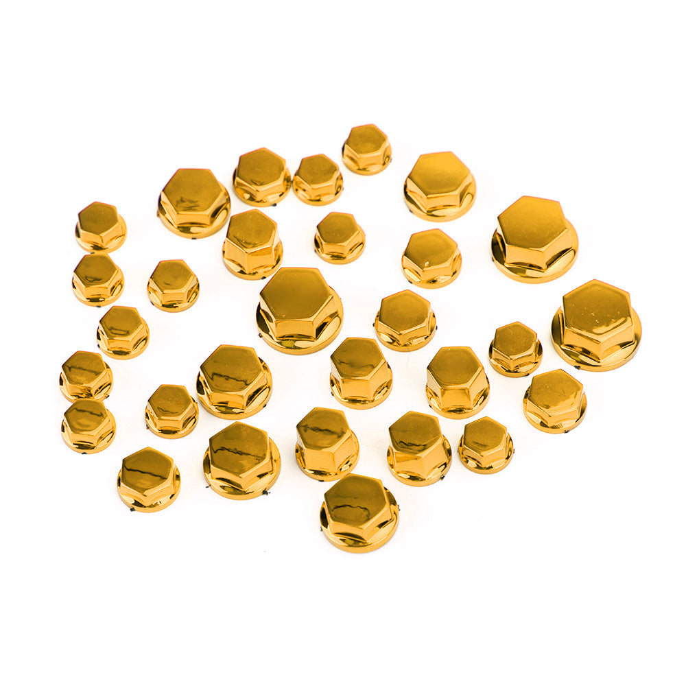 30pcs Motorcycle Black Plastic Hexagon Socket Screw Covers Bolt Nut Cap Cover