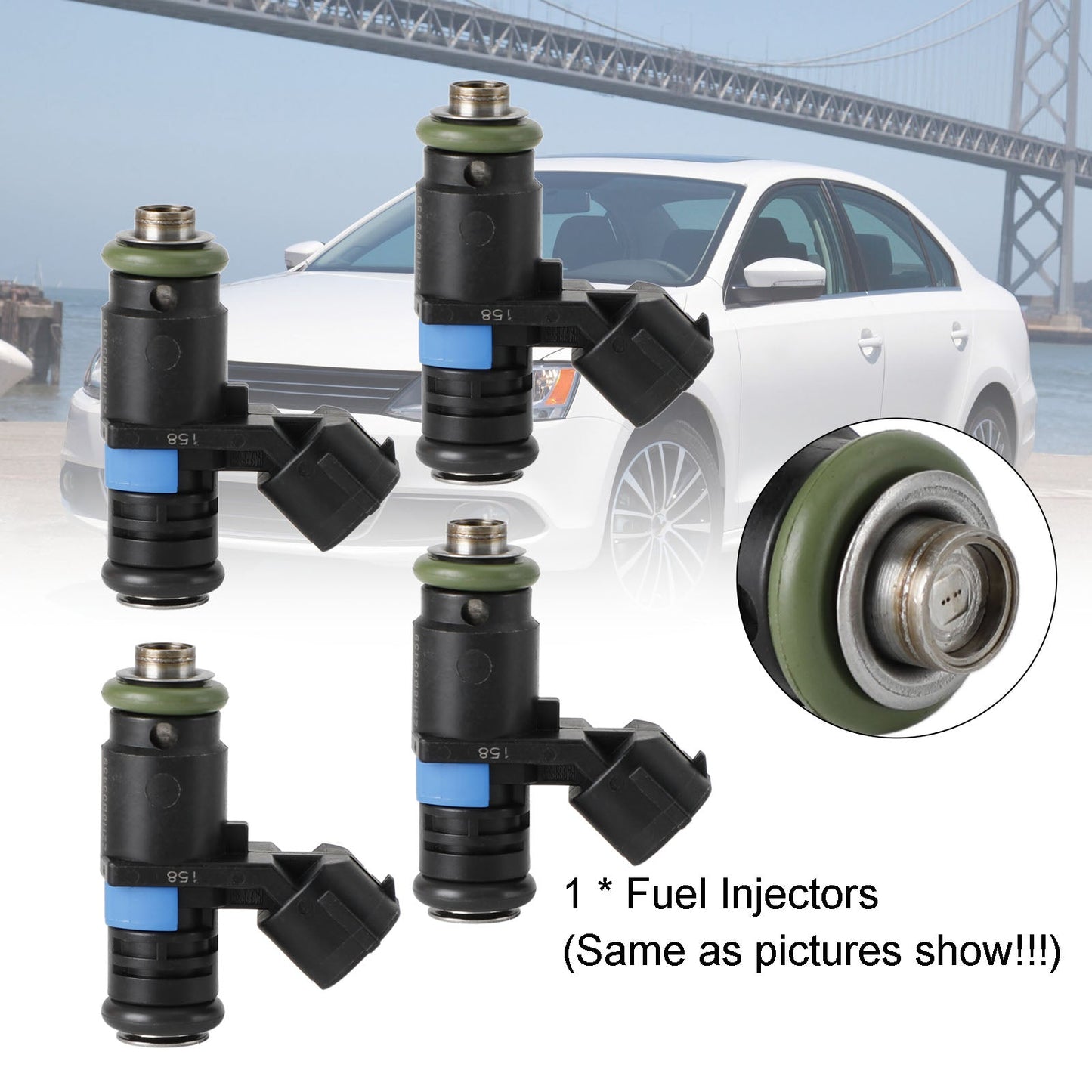 4PCS Fuel Injectors 03C906031A Fit VW Vento 2014-2019 Fit Passat 2008-2010