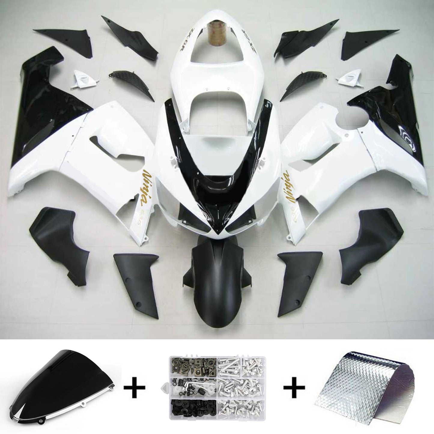 2005-2006 Kawasaki ZX6R 636 Amotopart Injection Fairing Kit Bodywork Plastic ABS #137