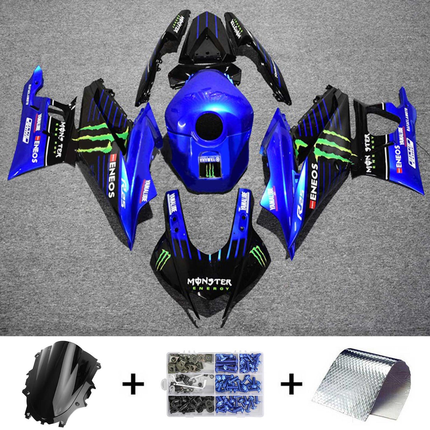 2019-2021 Yamaha YZF-R3 R25 Amotopart Injection Fairing Kit Bodywork Plastic ABS #119