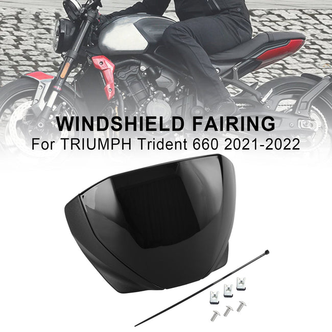 Front Screen Windshield Fairing Windscreen Deflector For Trident 660 2021+ Black