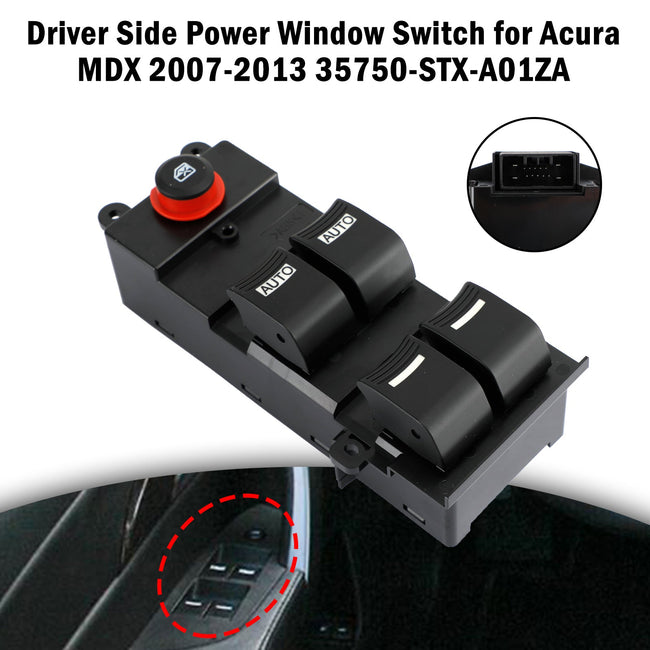 2007-2013 Honda Acura MDX 35750-STX-A01ZA Driver Side Power Window Switch