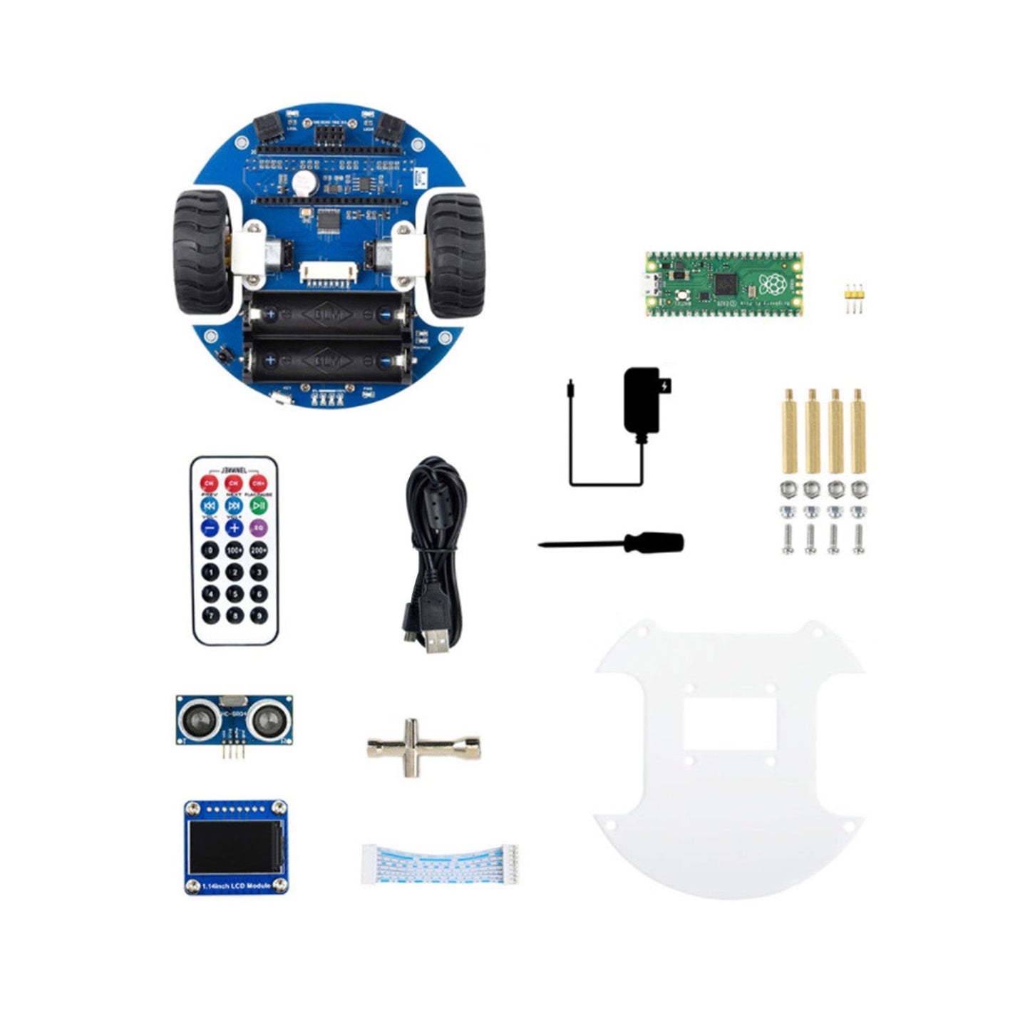 Self-Driving Smart Car Bluetooth Control Infrared With Raspberry Pico GO Board