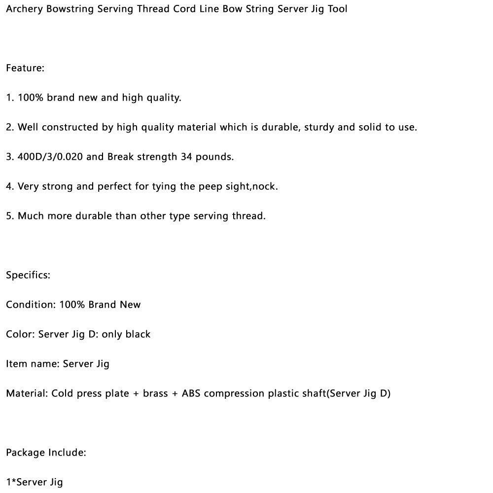 Archery Bowstring Serving Thread Cord Line Bow String Server Jig Tool