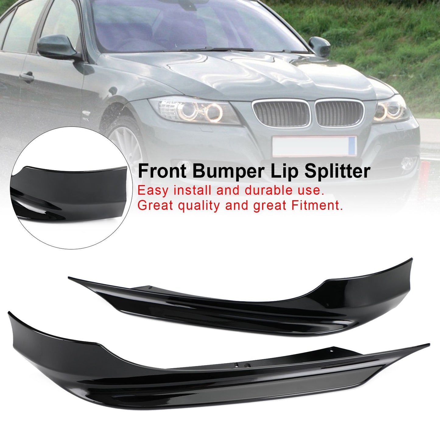 Front Bumper Lip Splitter Spoiler Fit BMW 3 Series E90 2008-2012 LCI PP