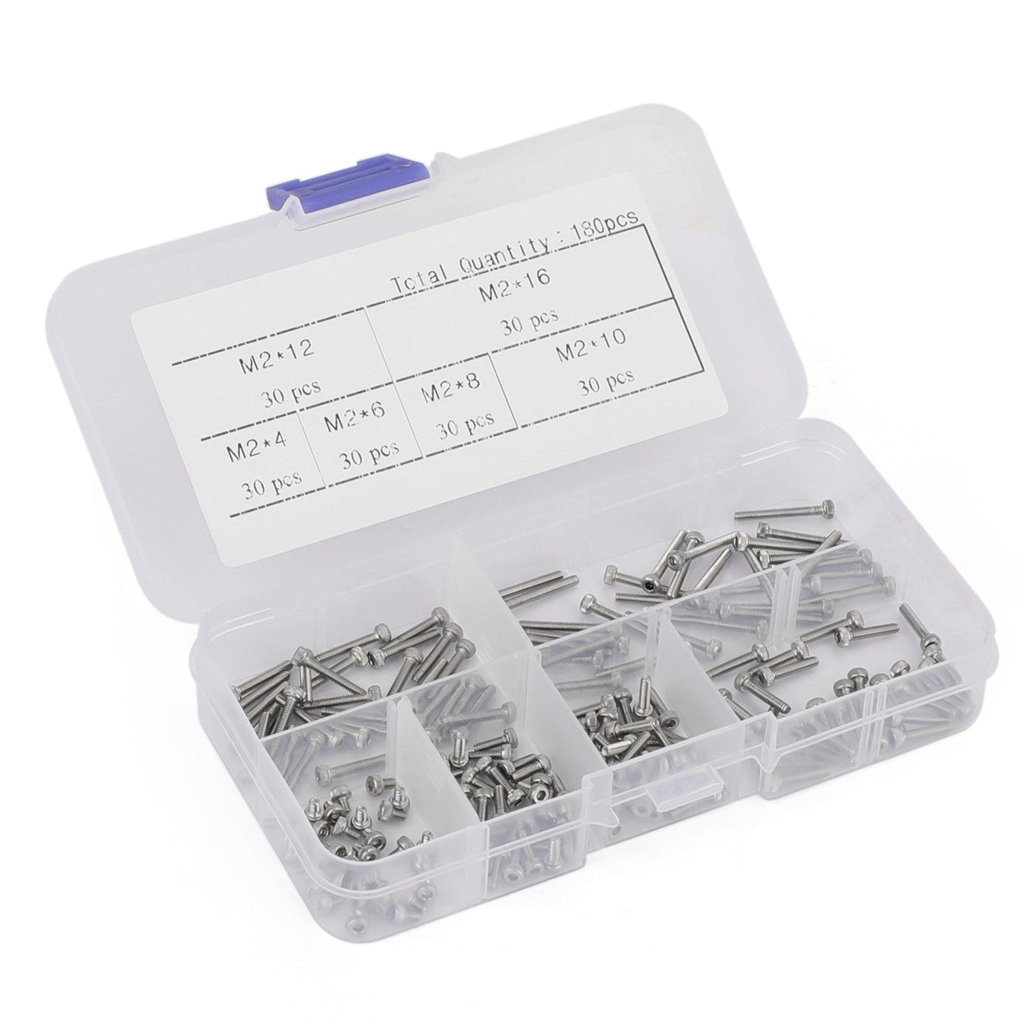 180pcs Stainless Steel Hex Socket Head Cap Screw M2 Qty Accessories Kit