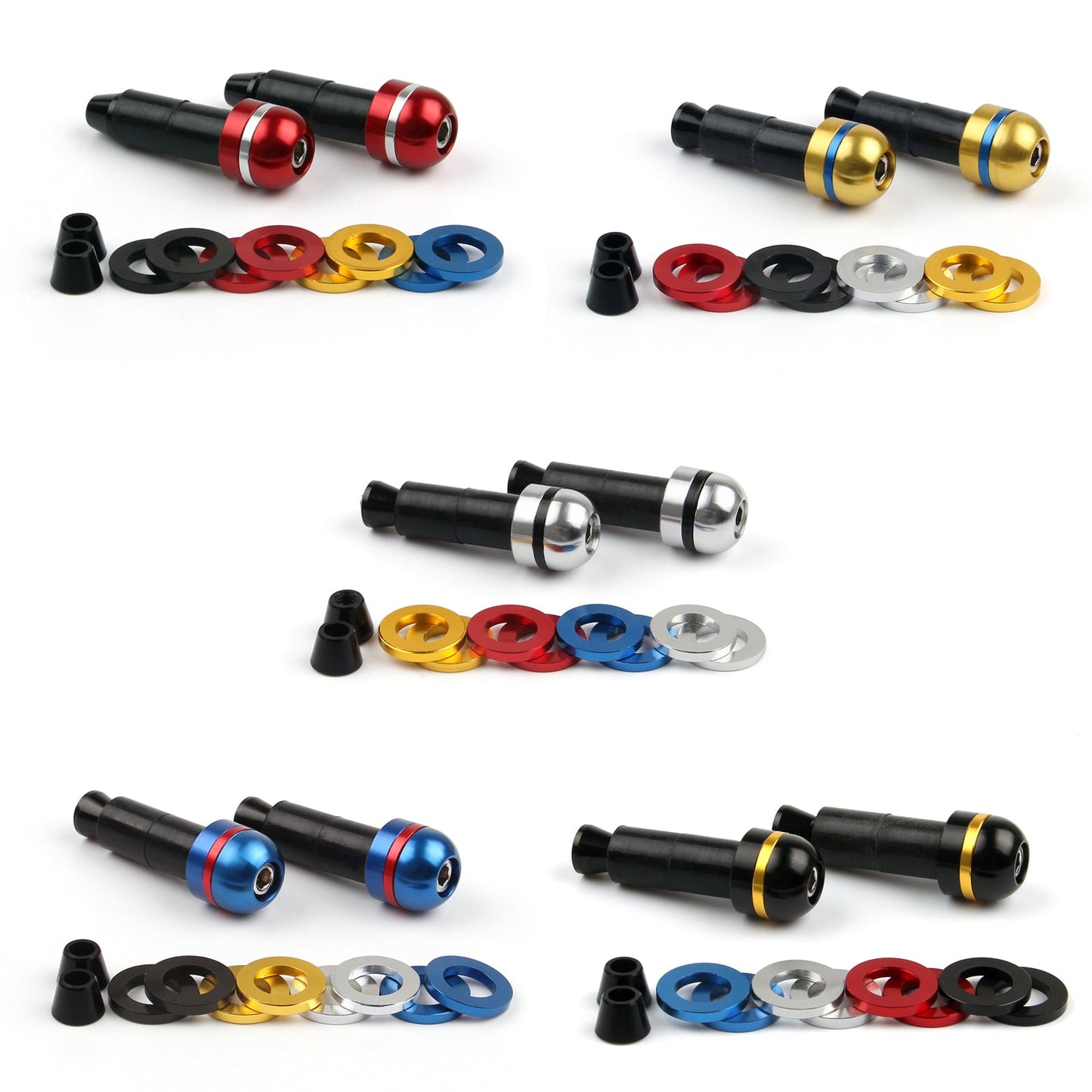 Universal Motorcycle Colorful 7/8" Handlebar End Caps Grips Bar End Black