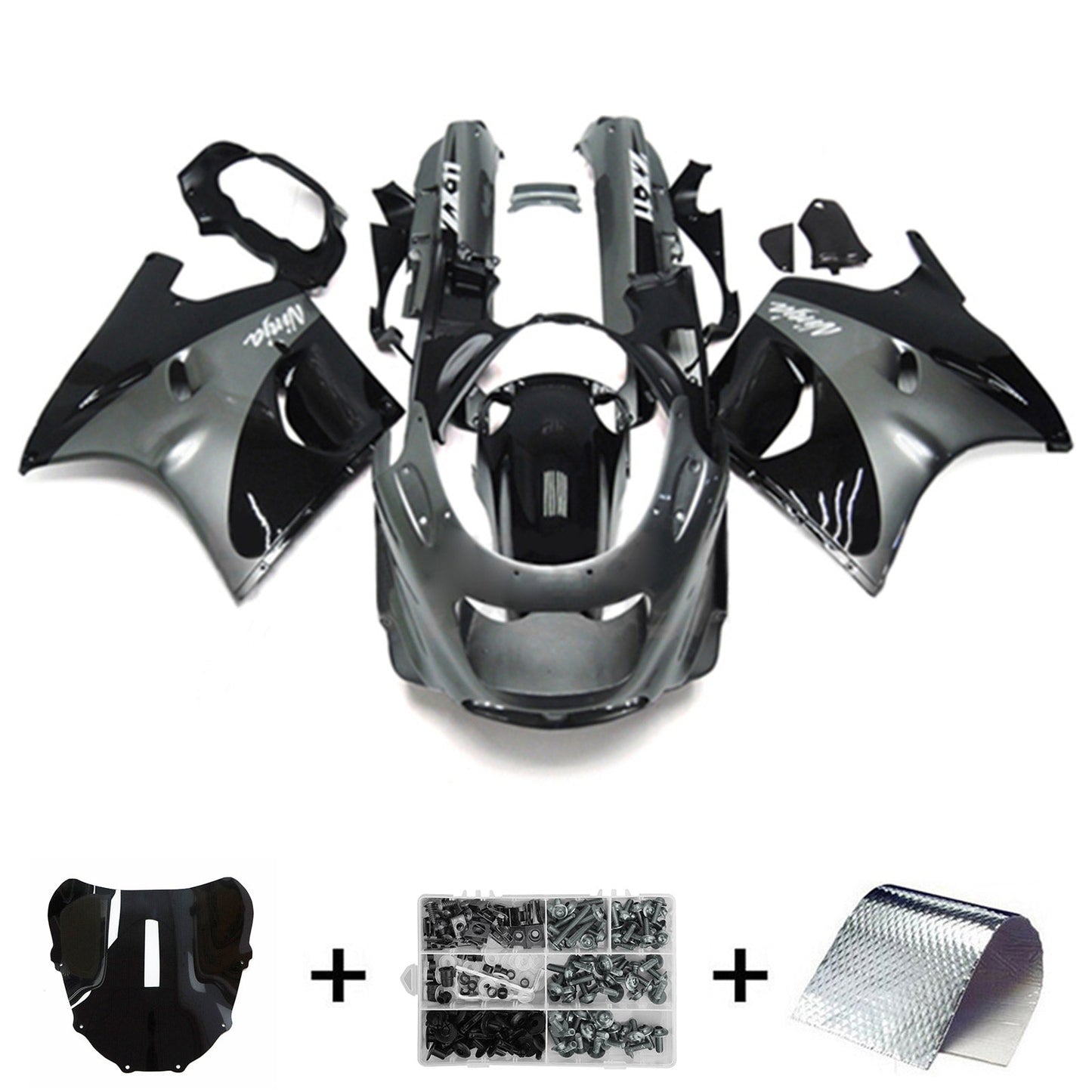 1993-2003 Kawasaki ZZR1100 Injection Fairing Kit Bodywork Plastic#113