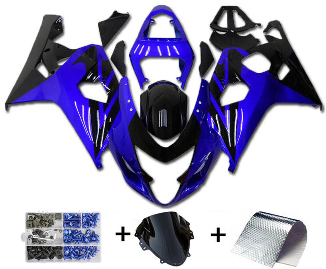 2004-2005 Suzuki GSXR600 750 Blue Black Fairing Kit by Amotopart Fairings