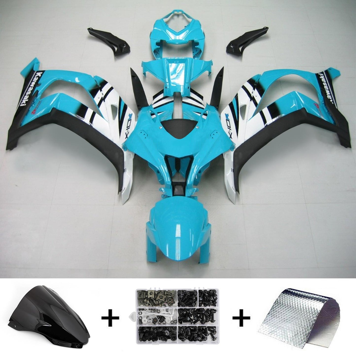 2016-2020 Kawasaki ZX10R Amotopart Injection Fairing Kit Bodywork Plastic ABS #114