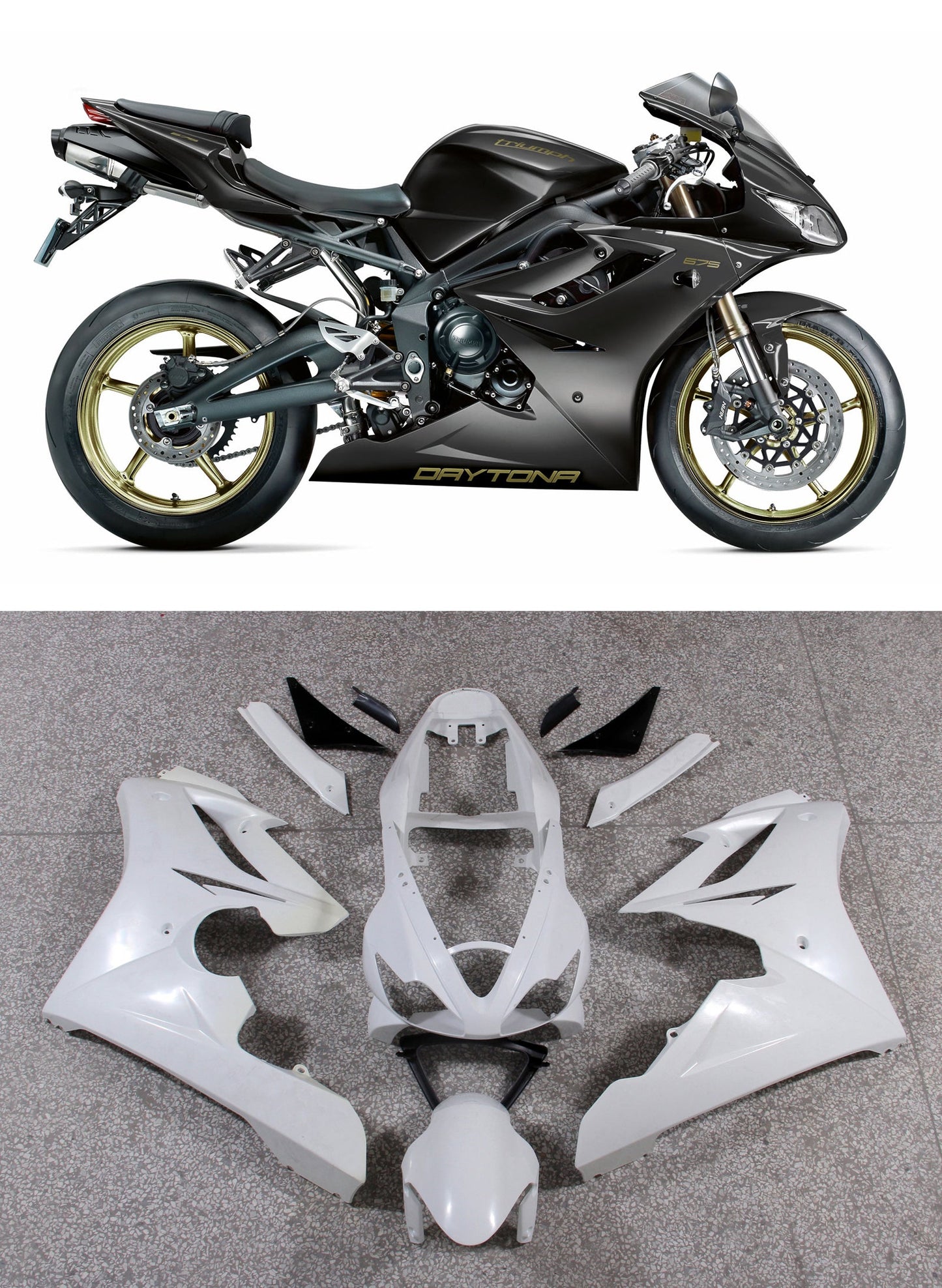 Generic Fit For Triumph Daytona 675 (2006-2008) Bodywork Fairing ABS Injection Molding 9 Style